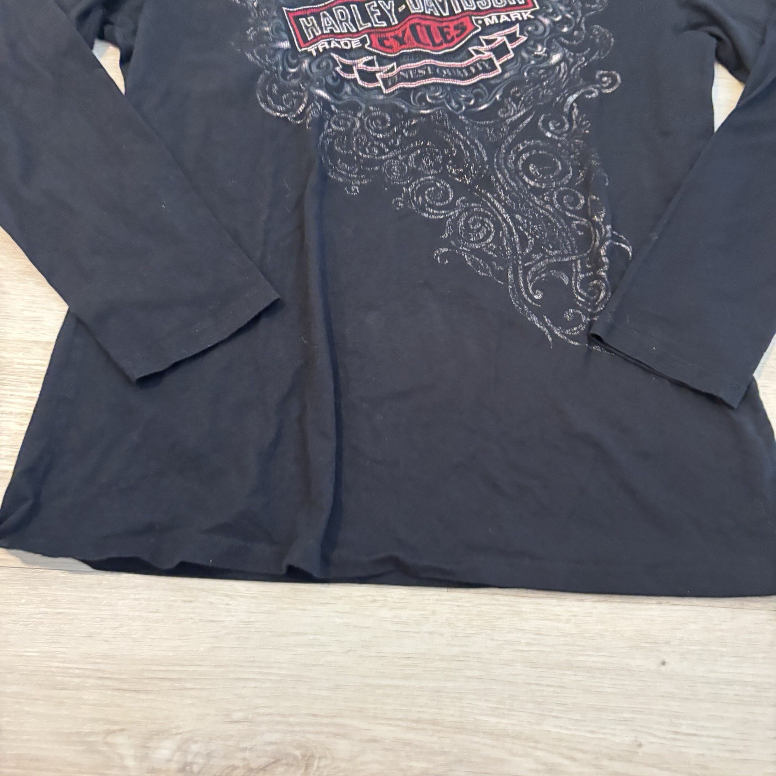 Harley-Davidson Shirt Women’s 3XL XXXL Black Long Sleeve Biker Y2K Grunge
