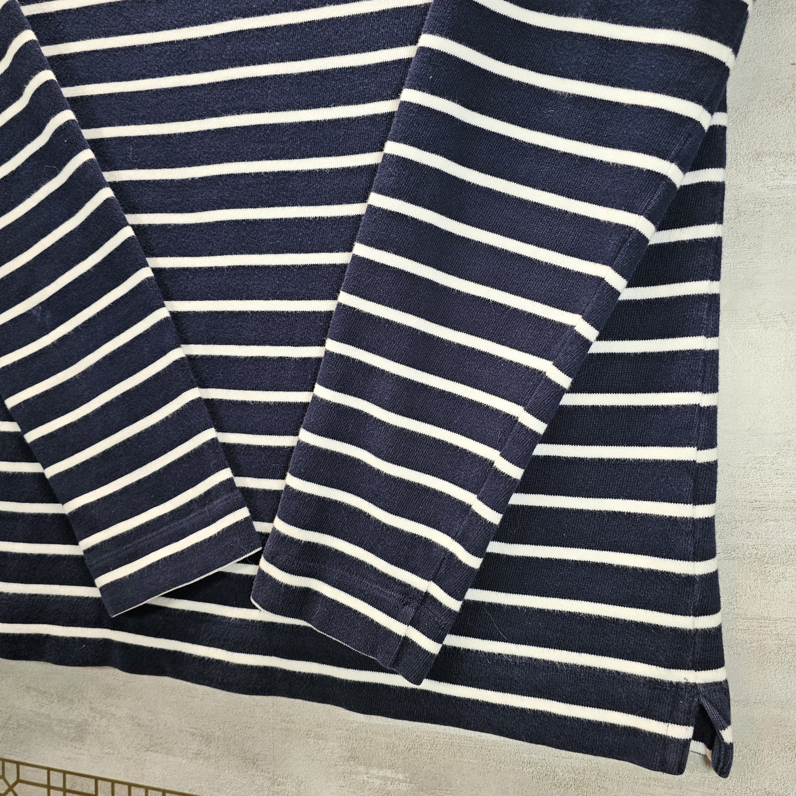 Lauren Ralph Lauren Women Small L/S Striped Boatneck Top Navy White Nautical EUC