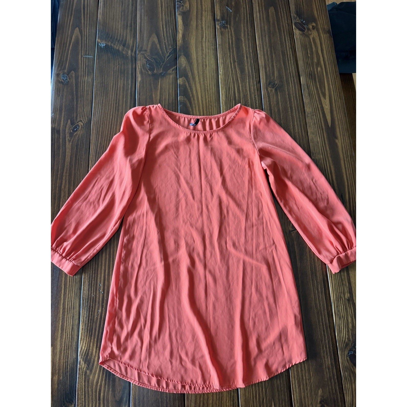 Love Culture Puff Sleeve Boat Neck Blouse Flowy Sz M tunic coastal grandma