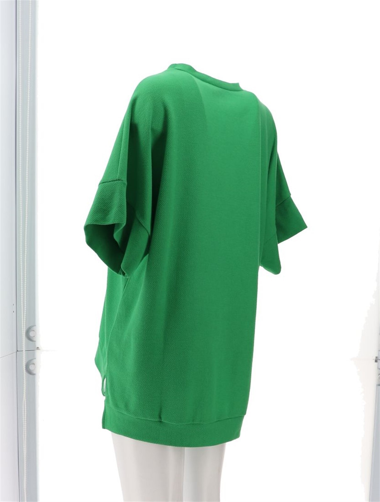 Attitudes Renee Solid Stripe Batwing tunic Green Apple XS NWOT (821)