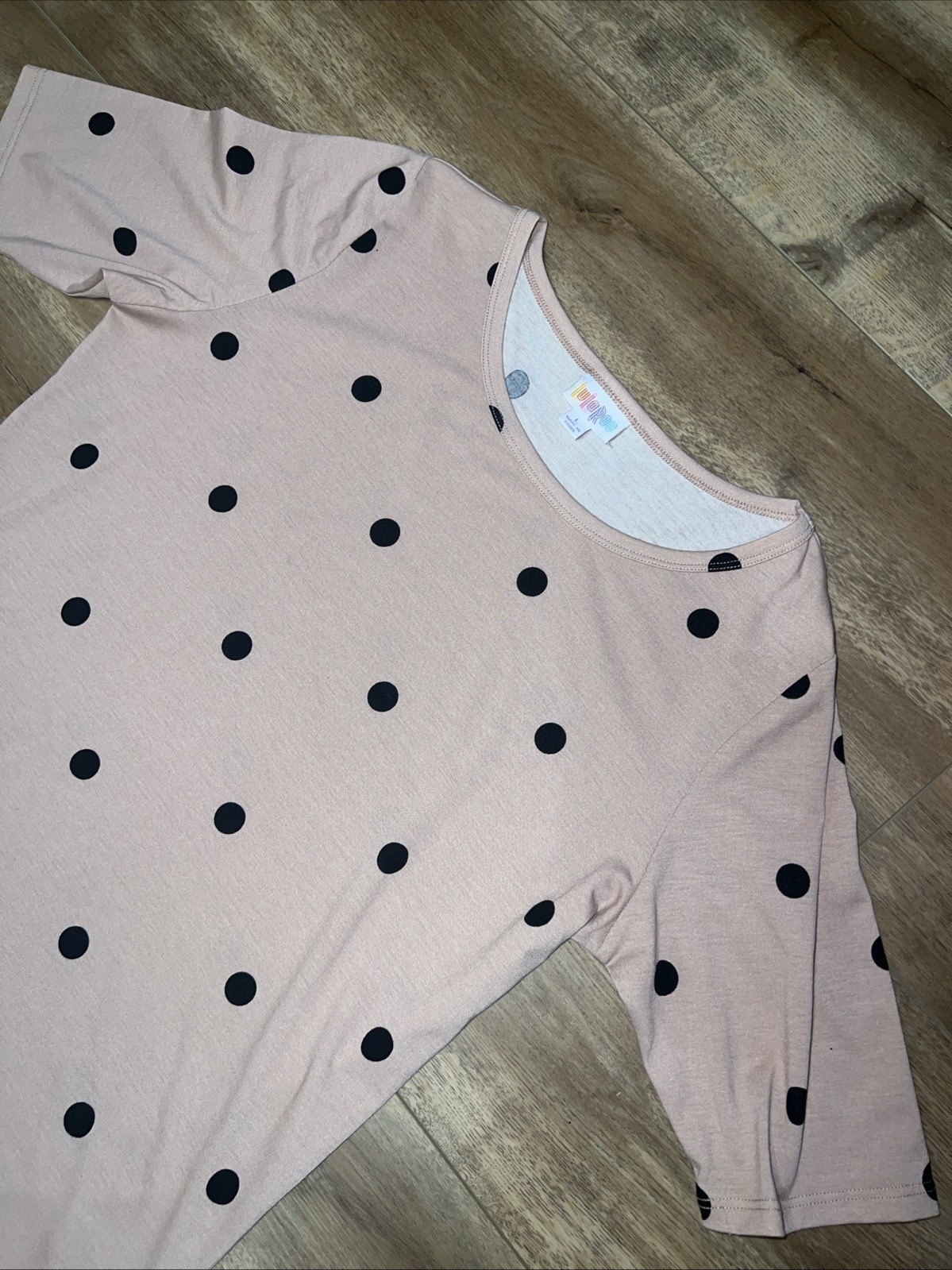 Lularoe GiGi Shirt Top Fitted Pink Black Polka Dots Large 12/14 🦄 Unicorn New L