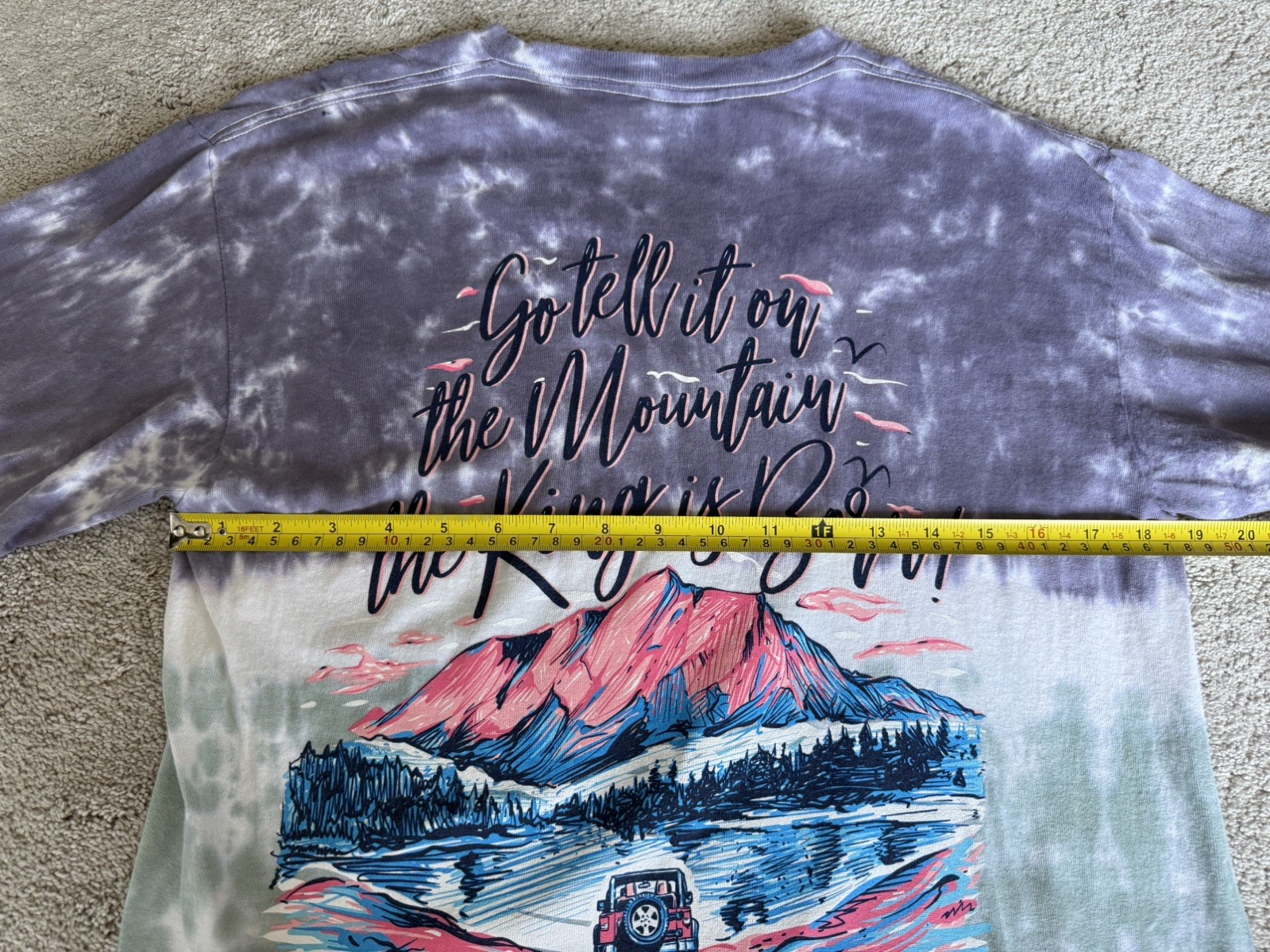 NEW Simply Southern Shirt Tell Mountains Tie Dye Purple Green Pink Jeep Medium