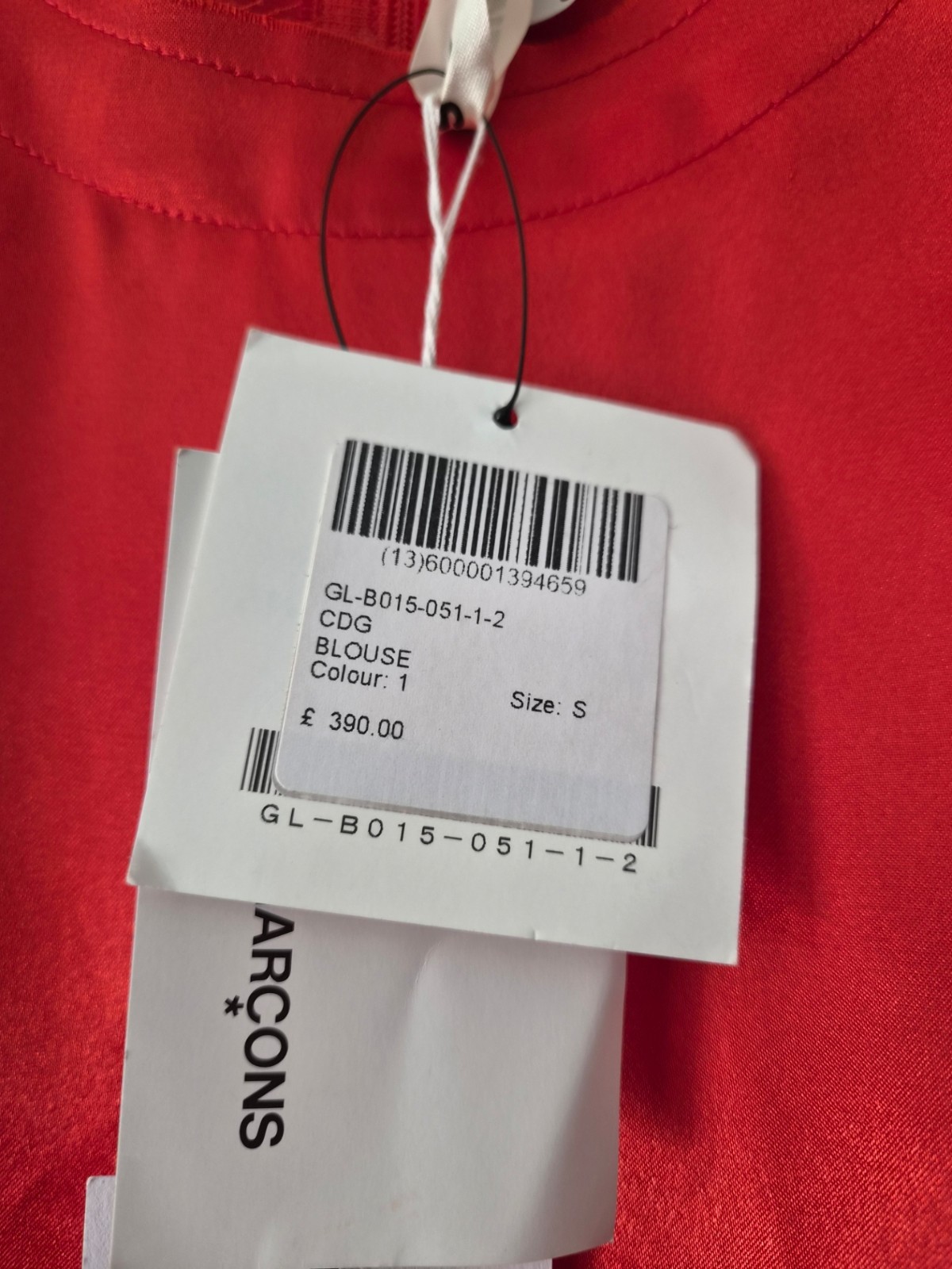 Comme des Garçons High-Low Hem Satin BlouseGL-B015-051 · Size S · NWT