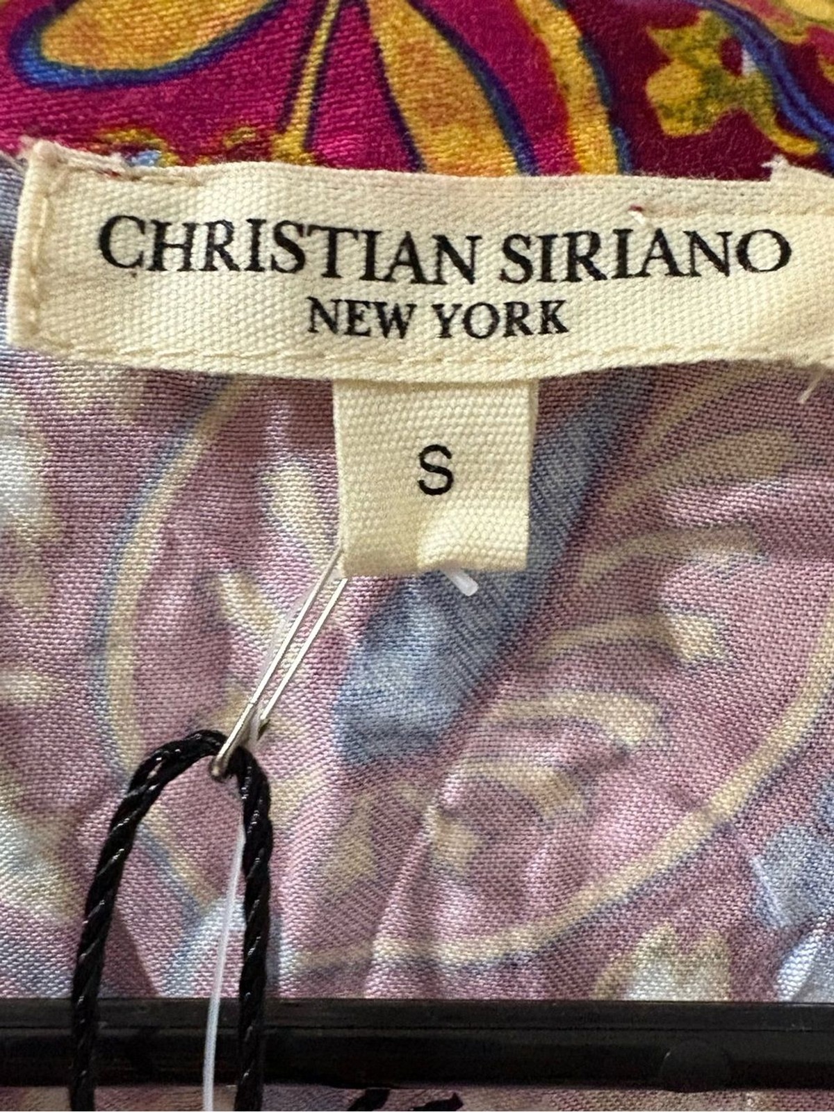 Christian Siriano New York Paisley Print Tie-Front Crop Top Small