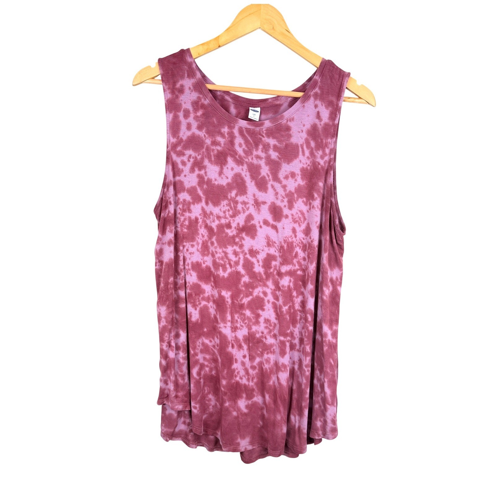 Old Navy Womens Luxe Tie-Dye Sleeveless Tank Top L Mauve Active Boho Casual