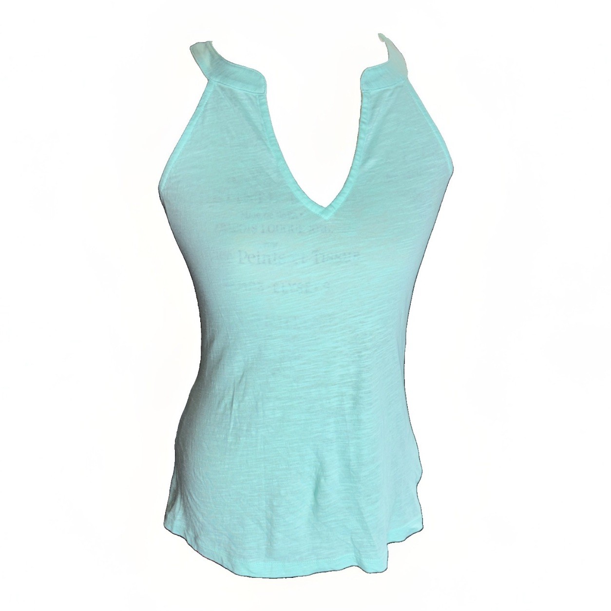 Lilly Pulitzer Arya Tank Top Mint Green Slub Knit V-Neck Double Strap Women’s XS