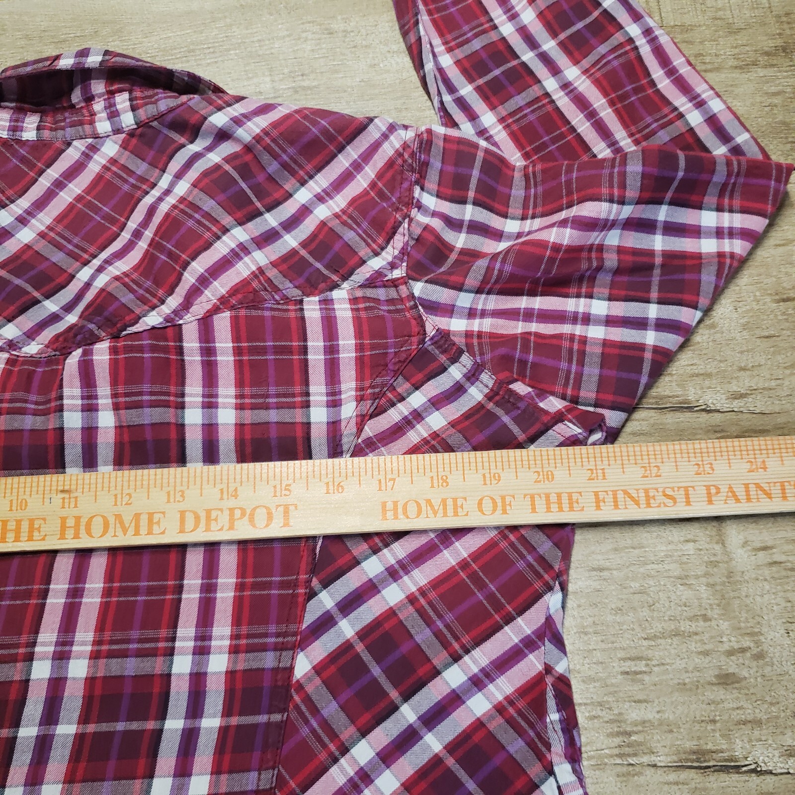 CECIL Shirt Womens Medium Red Plaid Long Sleeve Button Up Western Roper Top