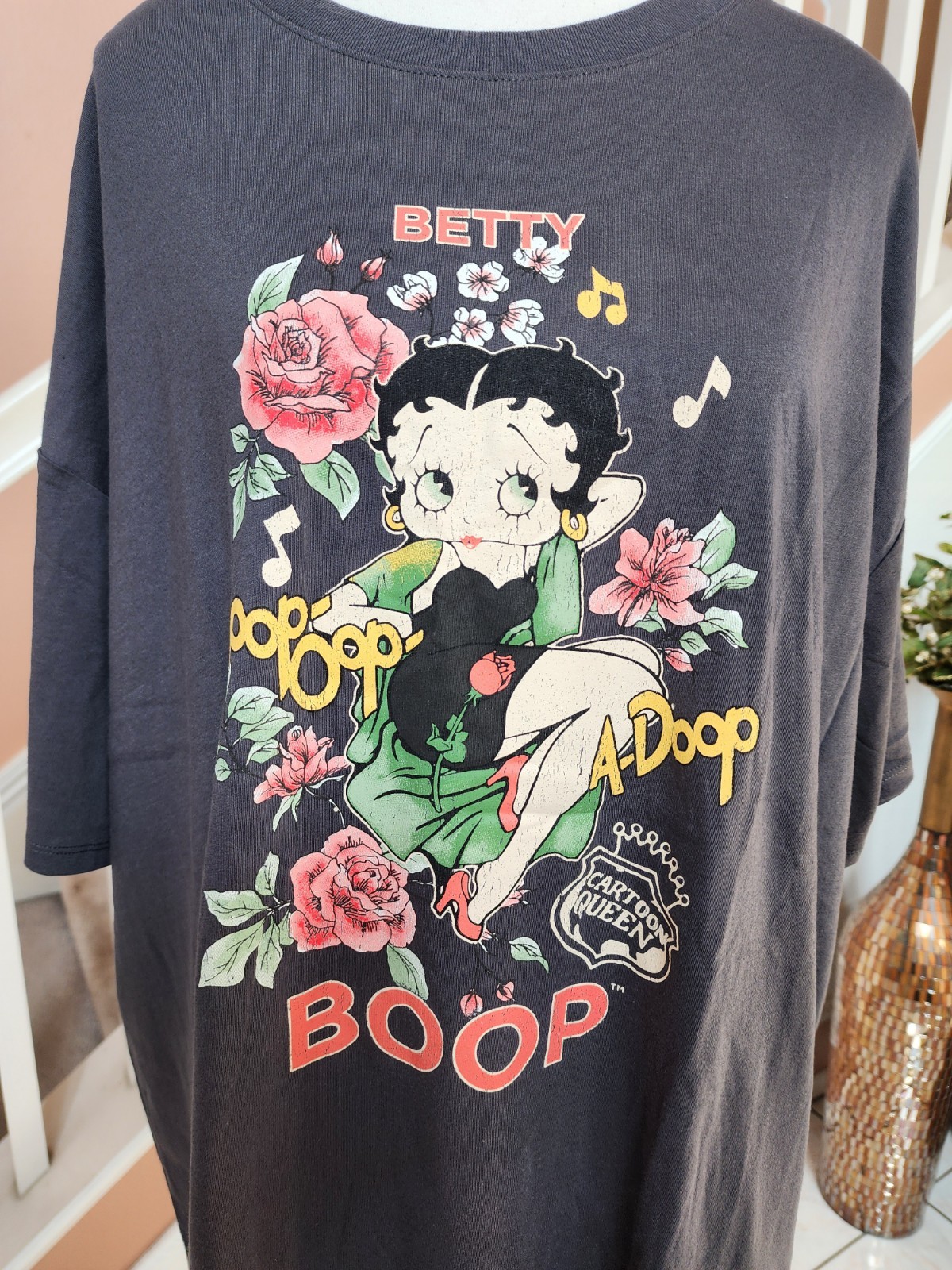 NWOT TORRID BETTY BOOP Black Oversized Fit Crew Tee Sz 2 2X 18-20
