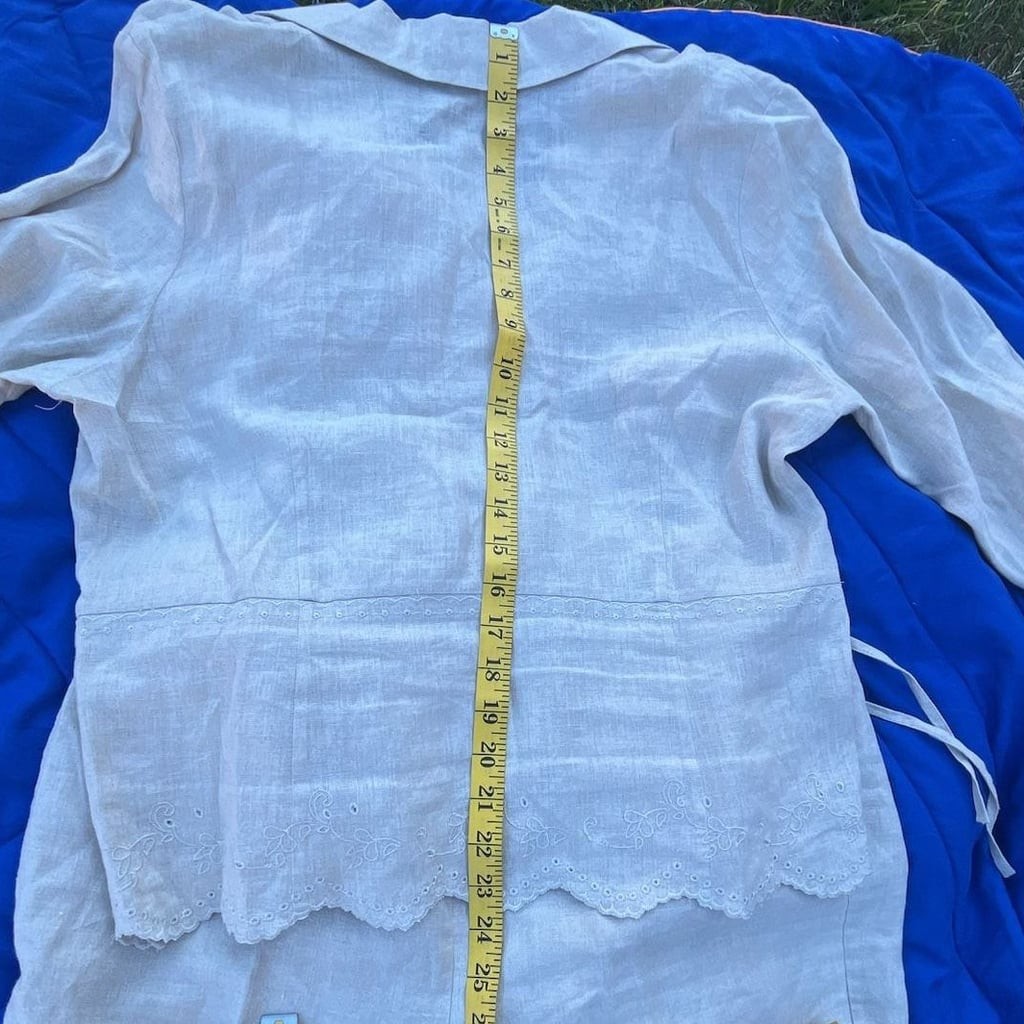 Valerie Separates 100% Linen Embroidered Two-Piece Set Size L