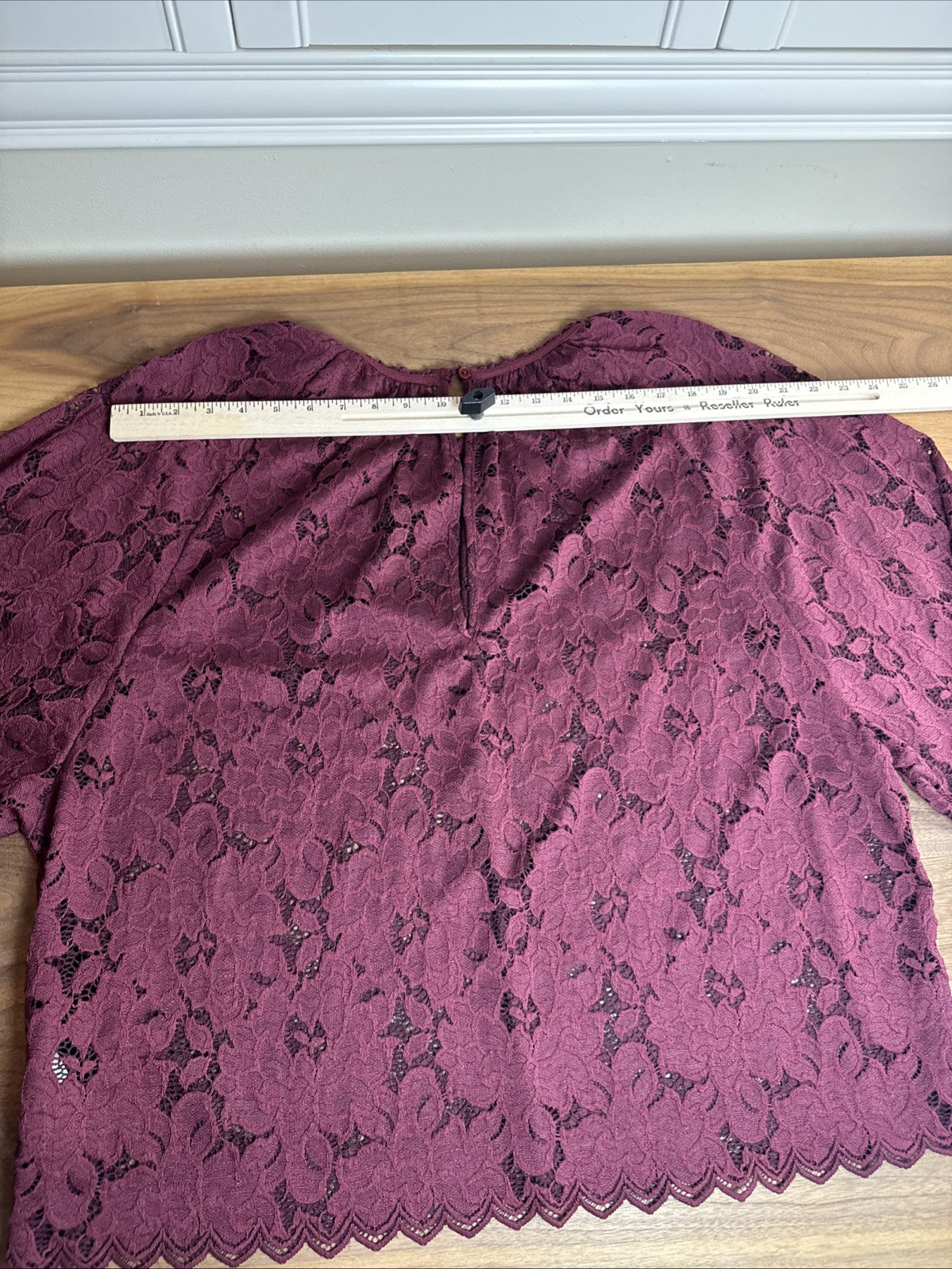 NWOT FREE PEOPLE Olivia Lace Top Sz XL Dolman Balloon Poet Sleeve Burgundy Red