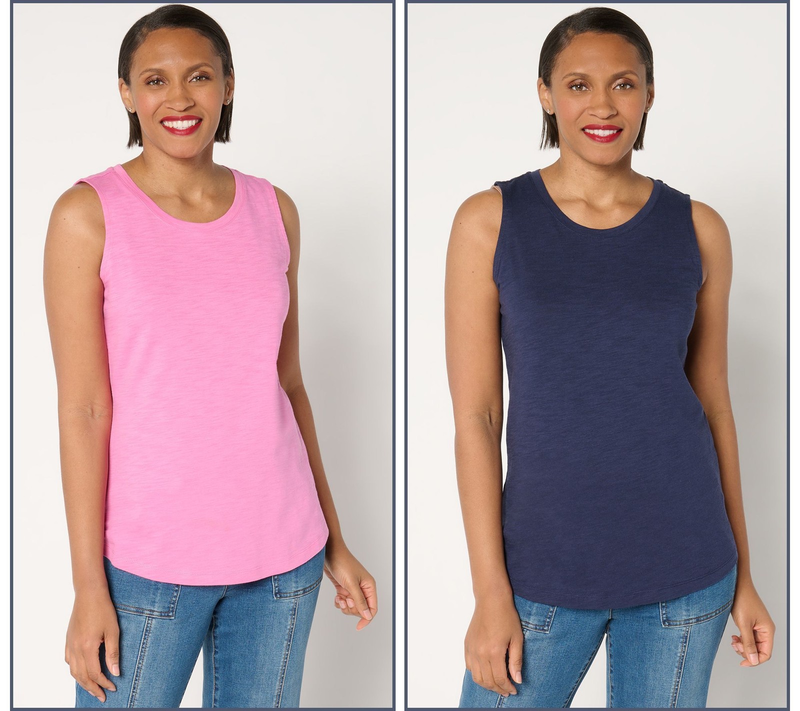 Gloria Vanderbilt Women’s Top Sz XL Slub Knit Tanks Multi-colored A676929