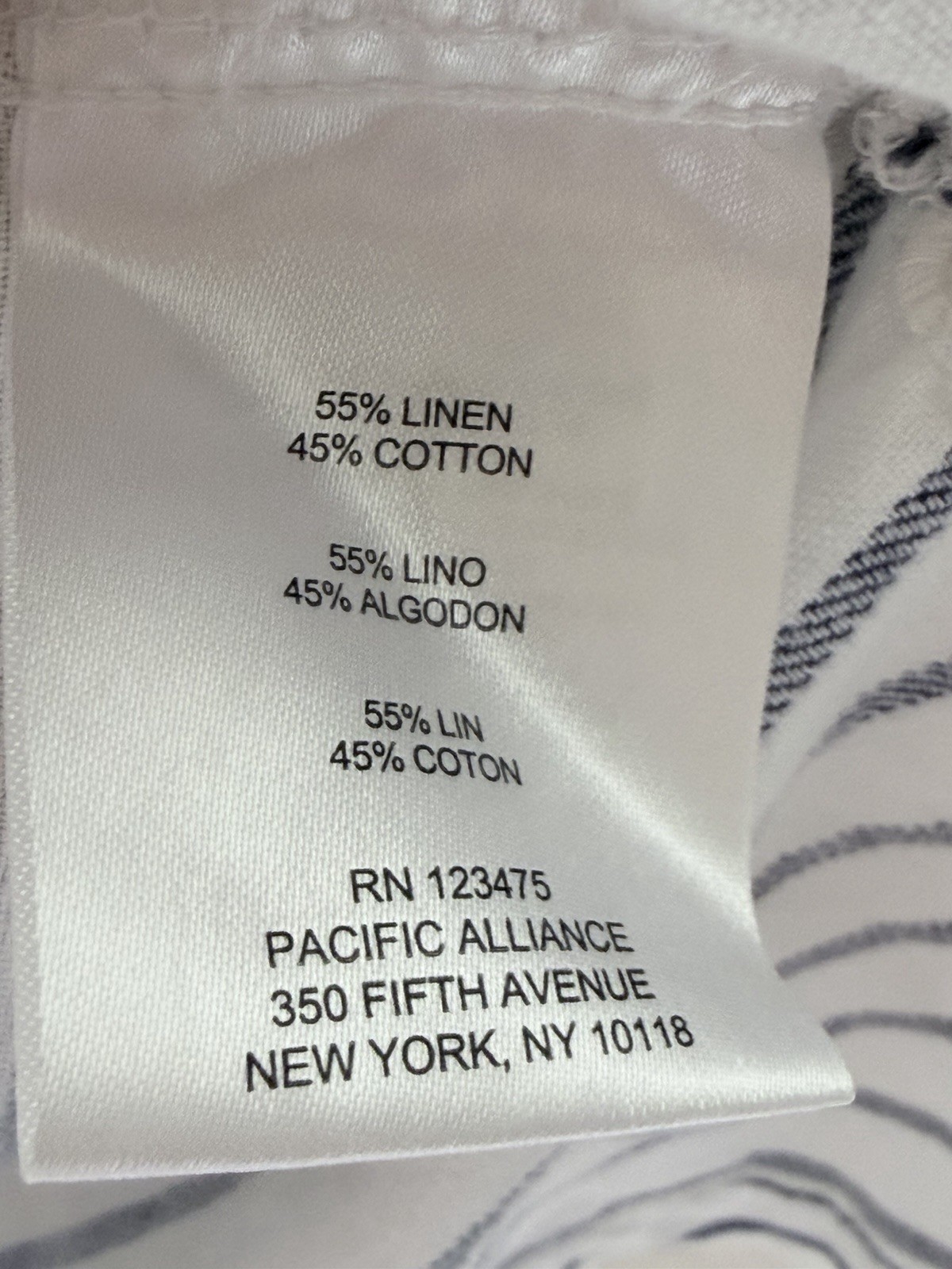 Ellen Tracy Linen Blend Striped Top M Coastal Boho Navy White Vacation Travel