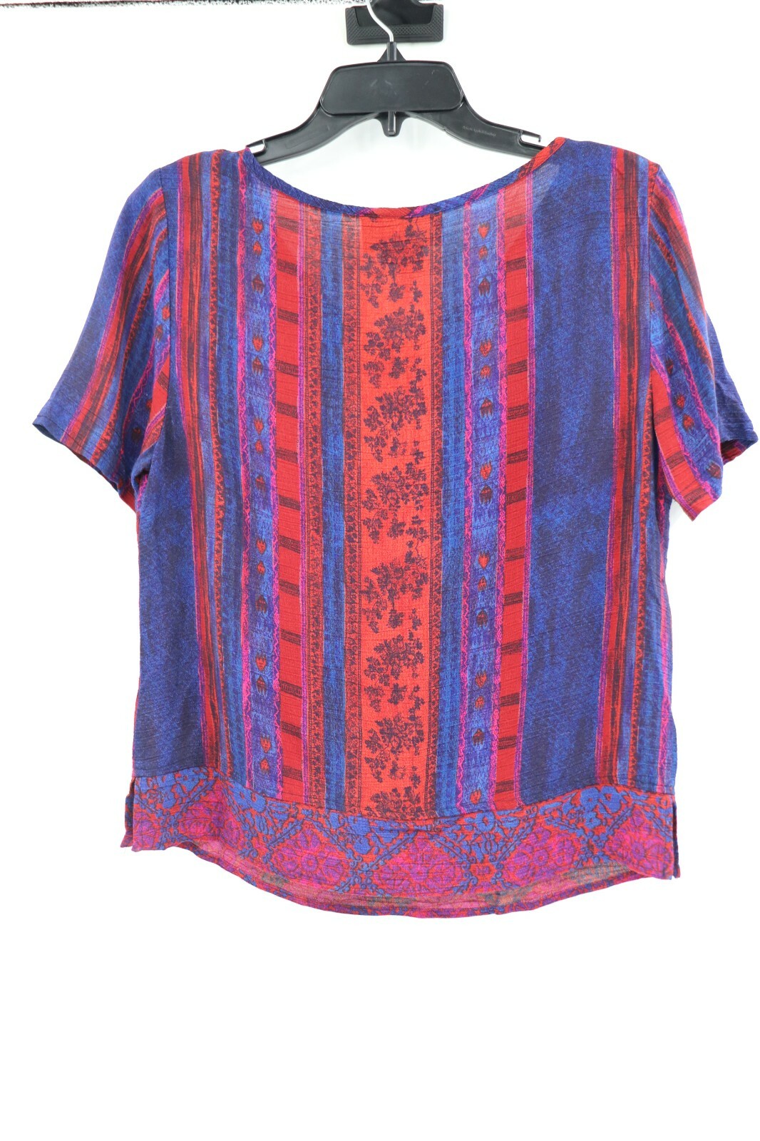 Vintage carole little women’s 6 rayon v neck top multicolor blouse embellished