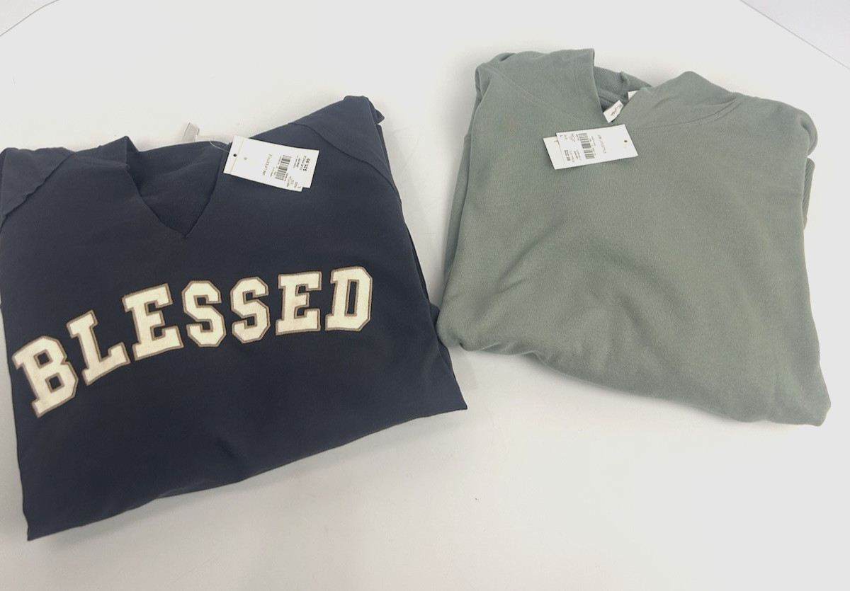 NWT SET of 2 Life Style Live Well Pullovers LS light weight casual tops Size L