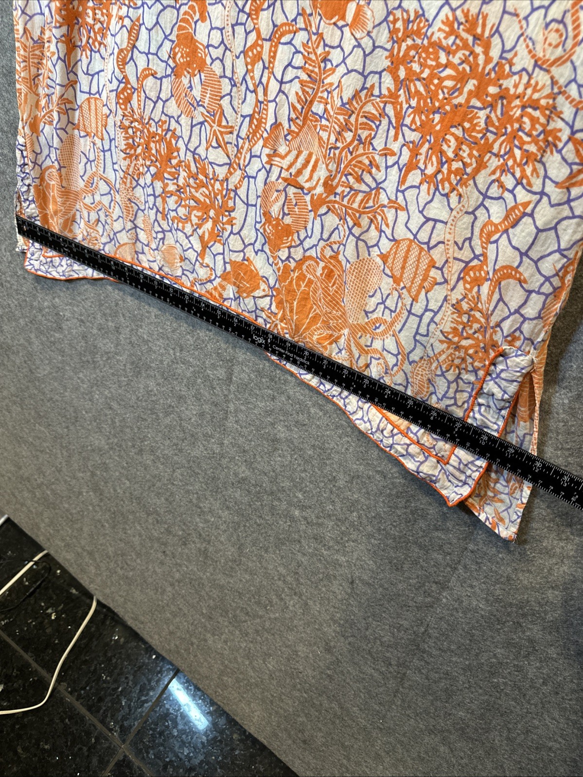 Sakkas Americas Long Sleeve Cotton Tunic Top 3X Orange White Boho Beach Vols