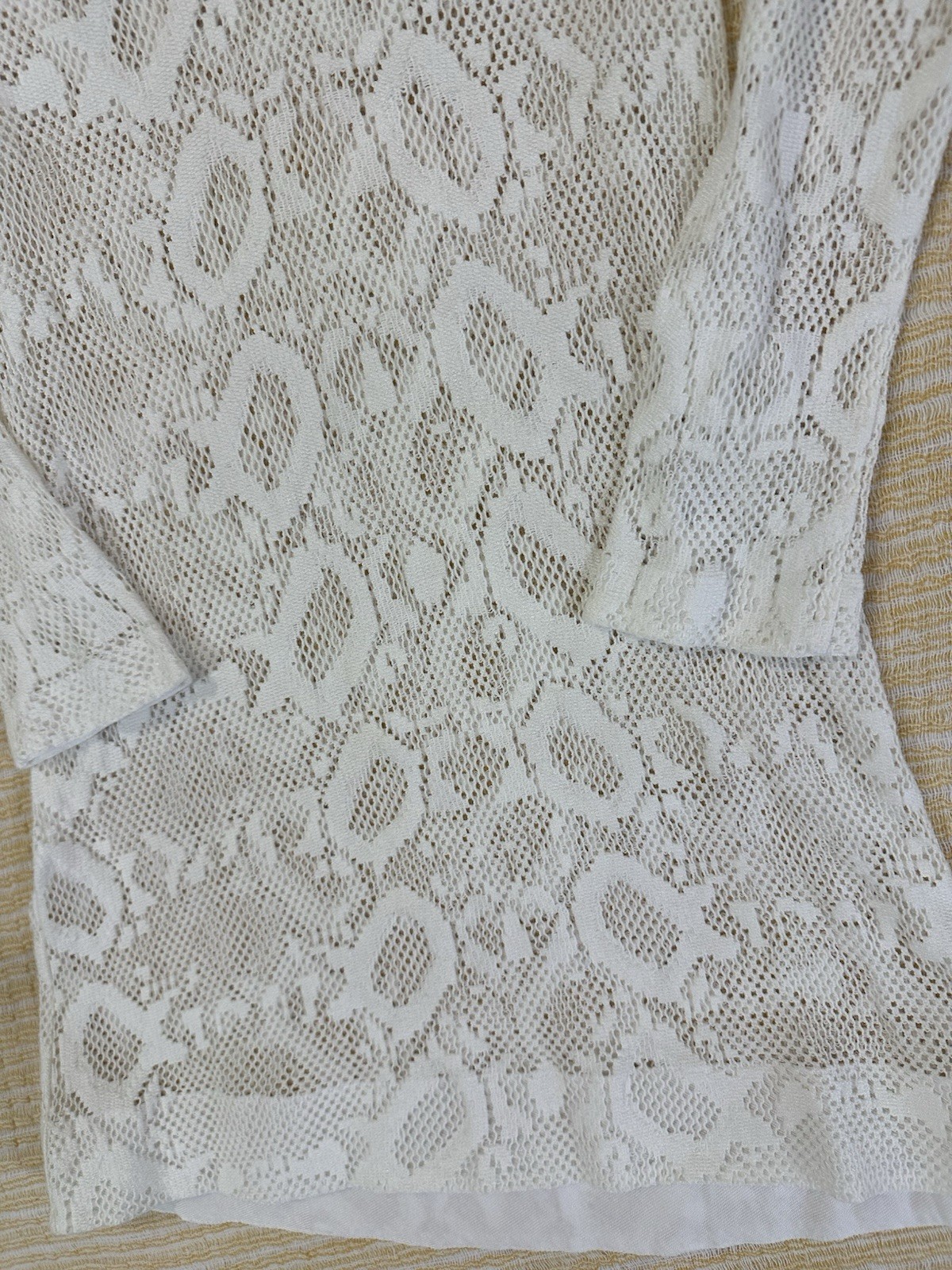 Roberto Cavalli Beachwear White Lace Crochet Mini Dress / Cover Up Size M