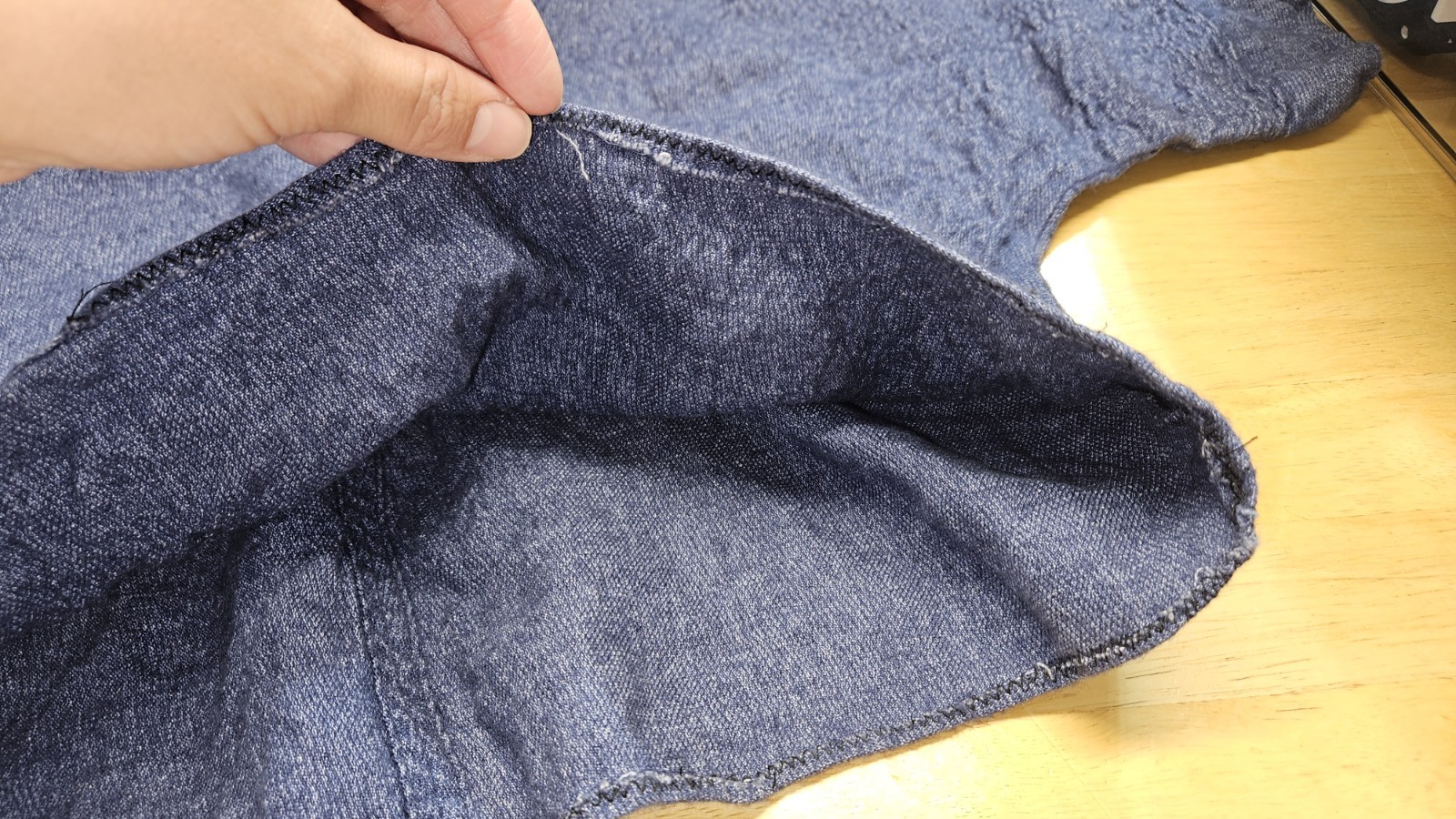 notPERFECTLINEN Linen Wool Top S Blue Boxy Cropped Dolman Blouse Lithuania