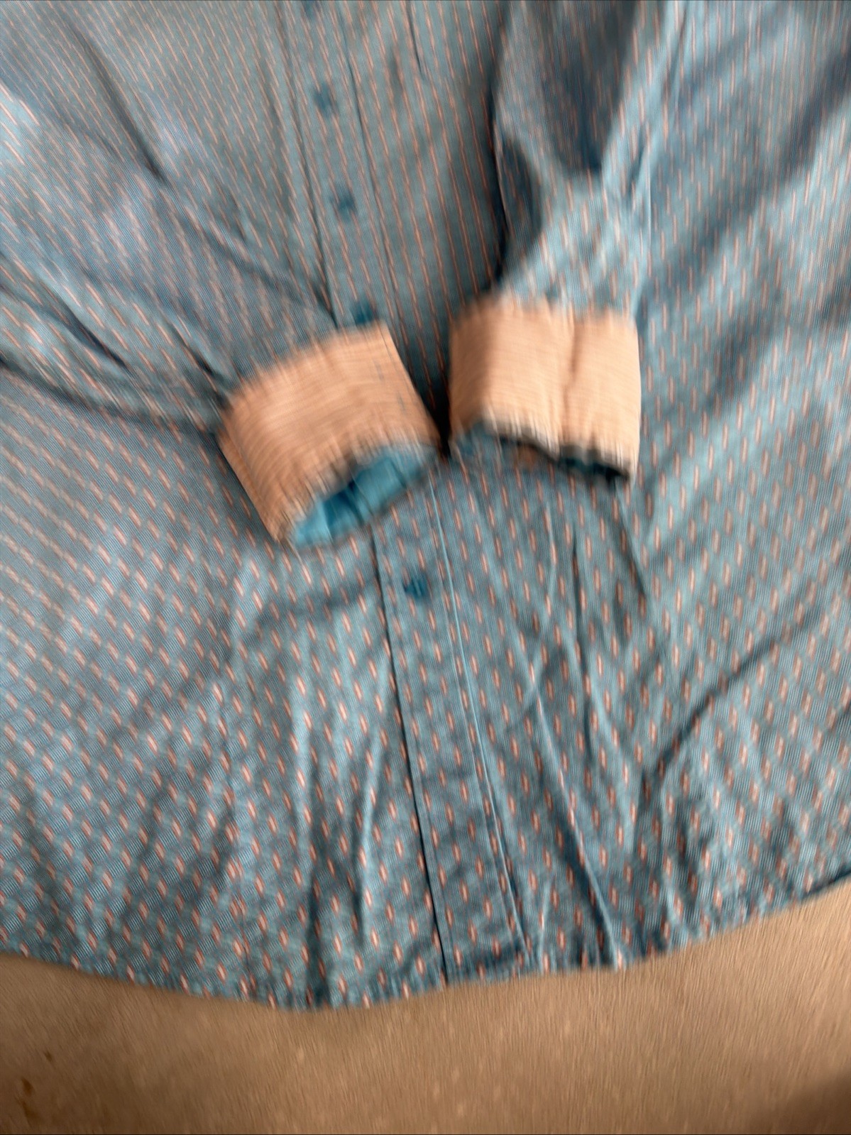 Cinch Western Shirt Womens XXL Blue Geometric Flip Cuff Rodeo Cowgirl