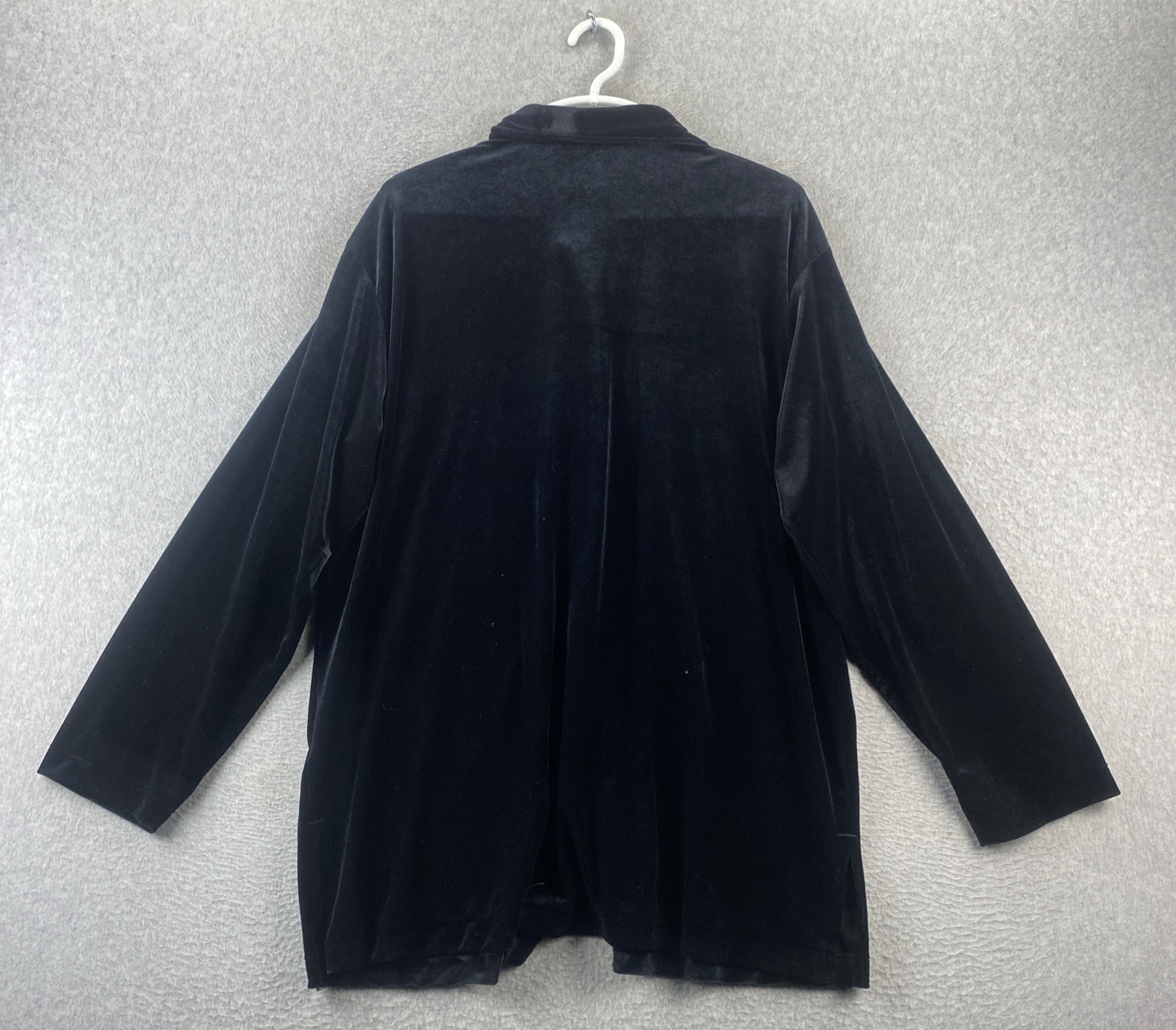 Disney Store XL Black Velour Mickey Mouse Button Front Long Sleeve Shirt Top