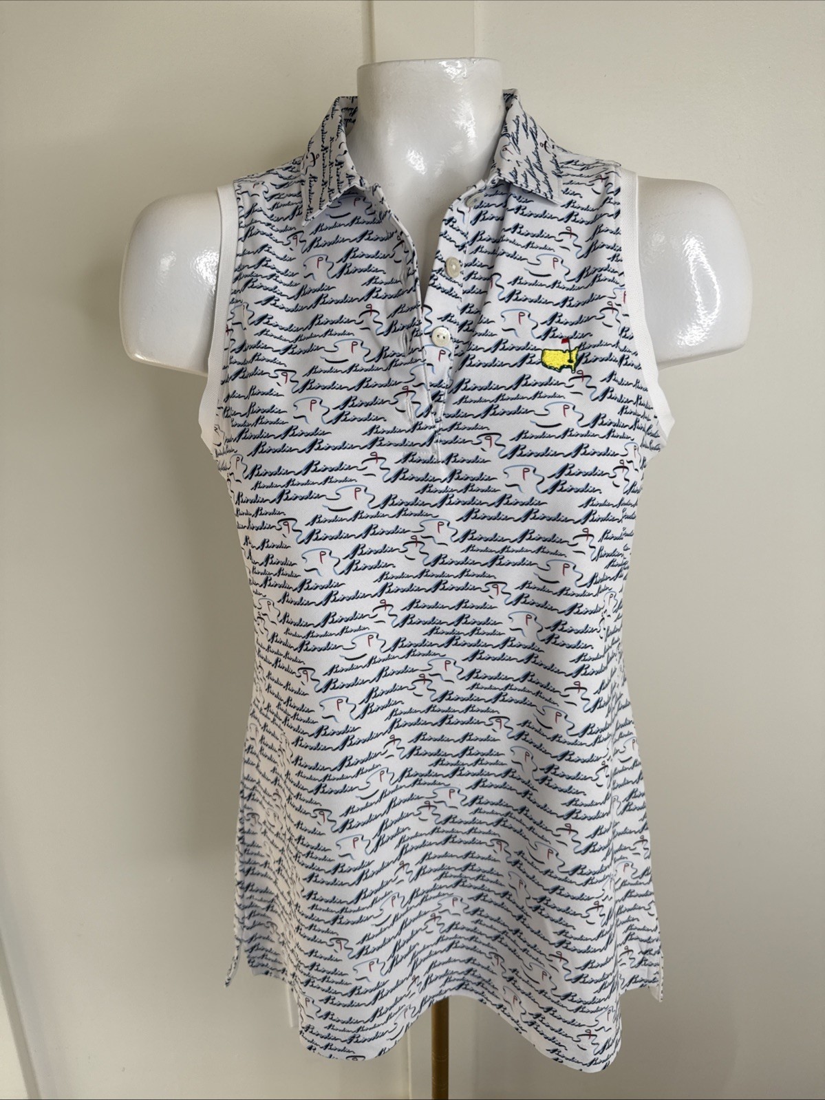 Peter Millar Golf Shirt Polo Womens Augusta Logo Sleeveless Small AOP New Birdie