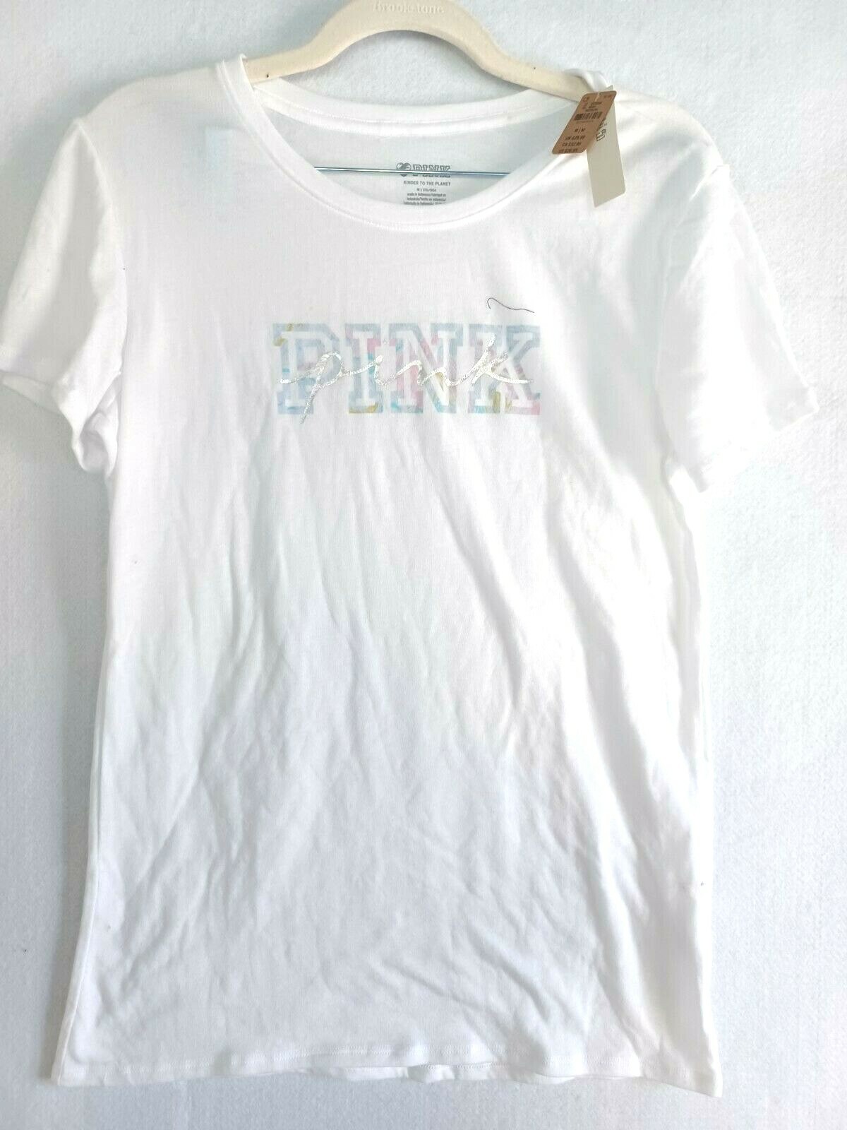 VICTORIA SECRET PINK Perfect Crew TEE T-SHIRT XS S L XL NEW Logo Cotton Tie Dye
