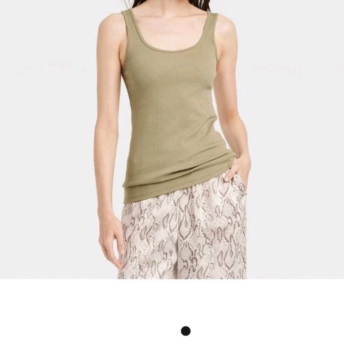 Women’s Slim Fit Layered Tank Top A New Day Brown Cotton Modal Spandex Size S