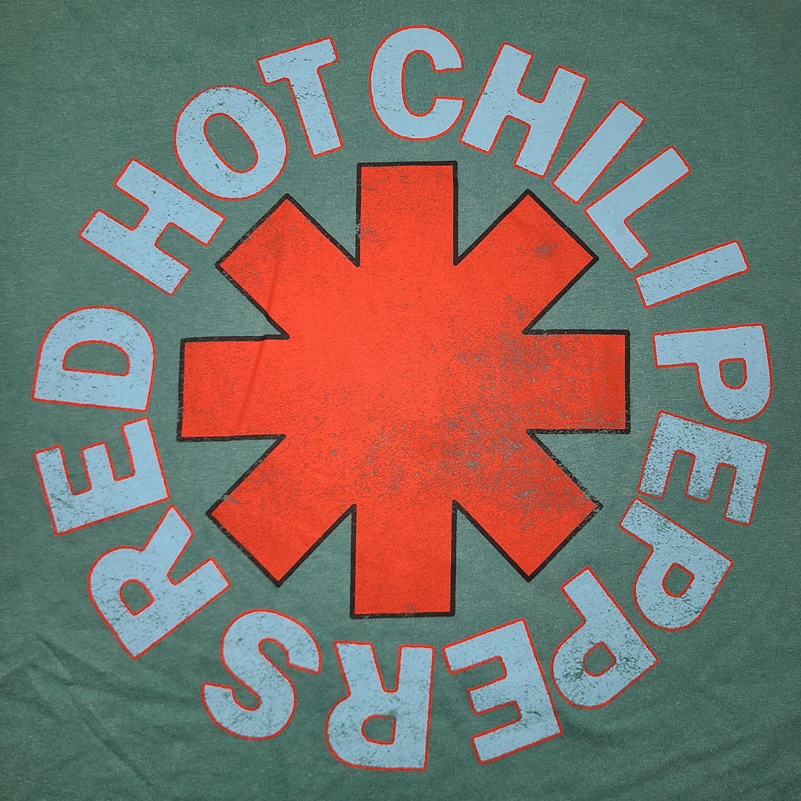 Red Hot Chili Peppers Concert Tee Teal Womens Size L Oakland Arena 2006 Reprint