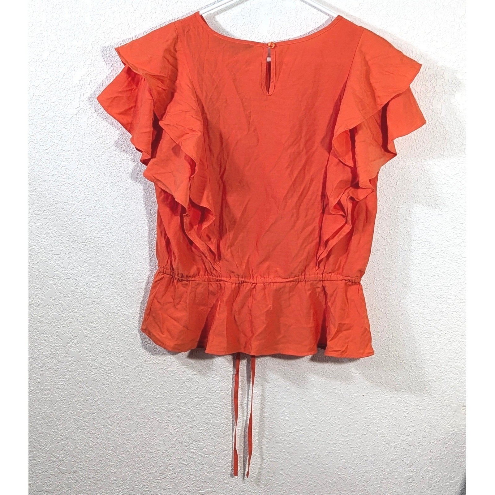 Marc New York Orange Ruffle Peplum Blouse NWT Medium