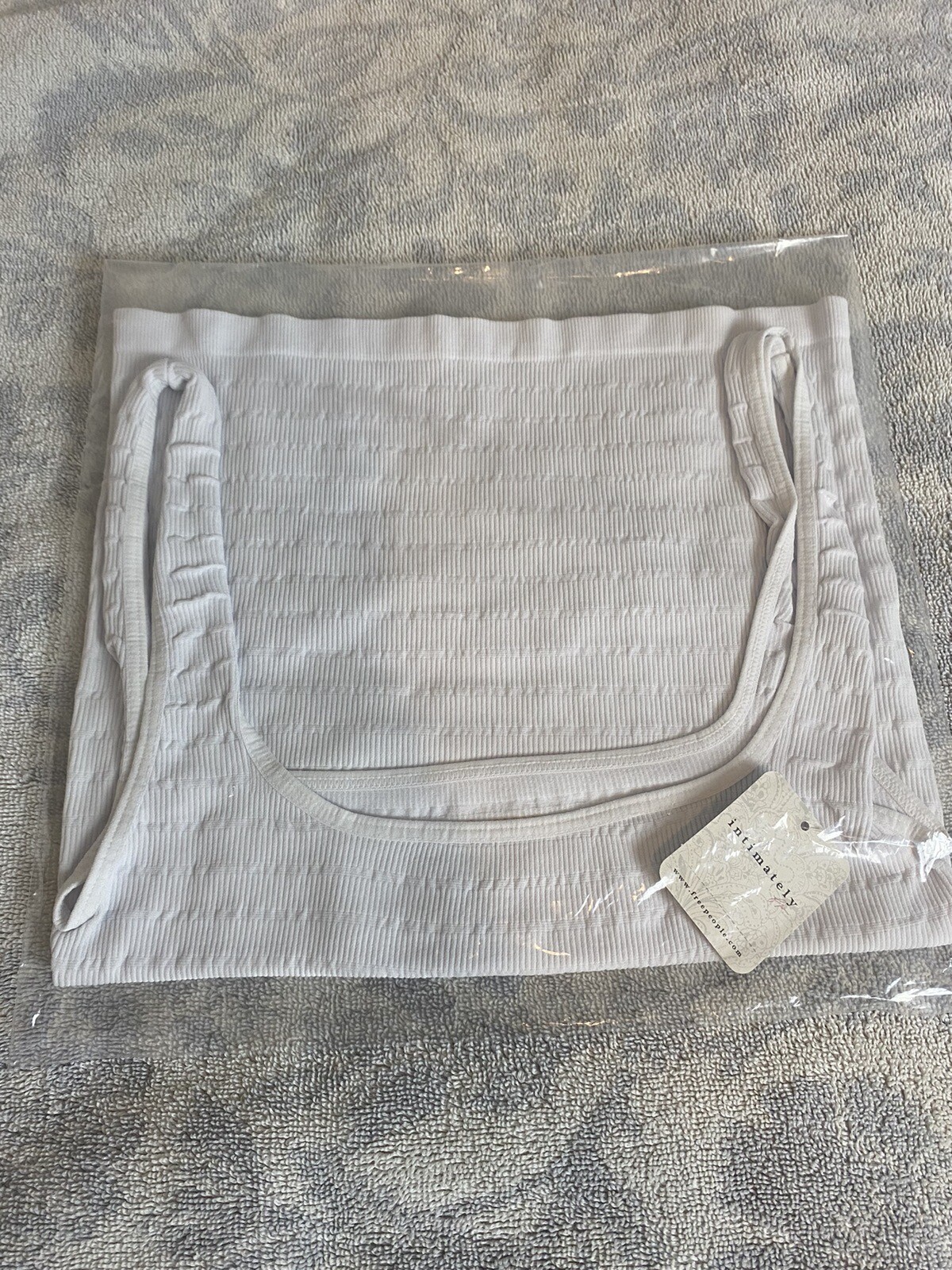 Free People Cami Tank Top Size XS/S White Square Neck Sleeveless Seamless