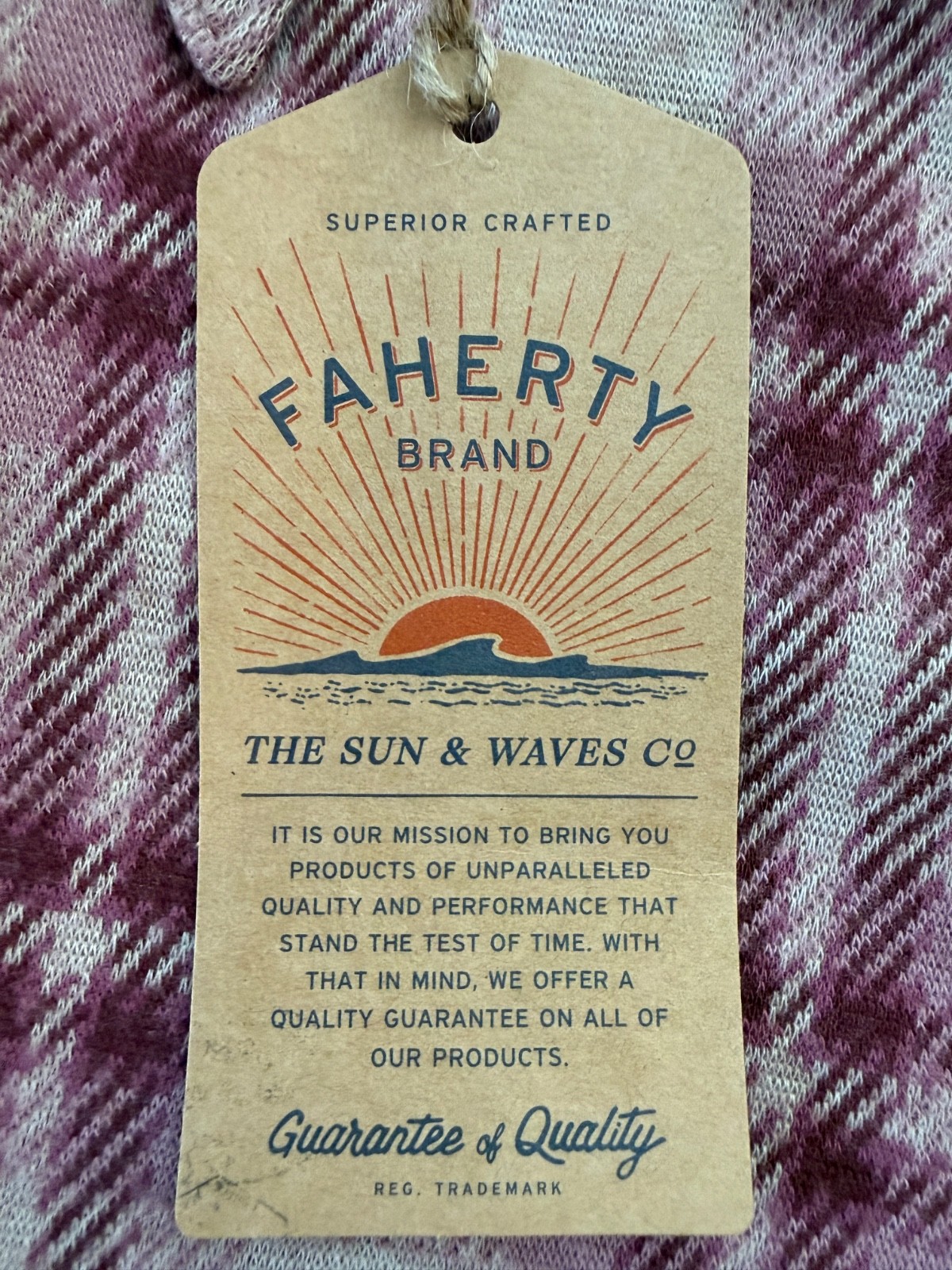 Faherty Legend Sweater Shirt Women’s Size Large Berry Coast Plaid Flannel – NWT