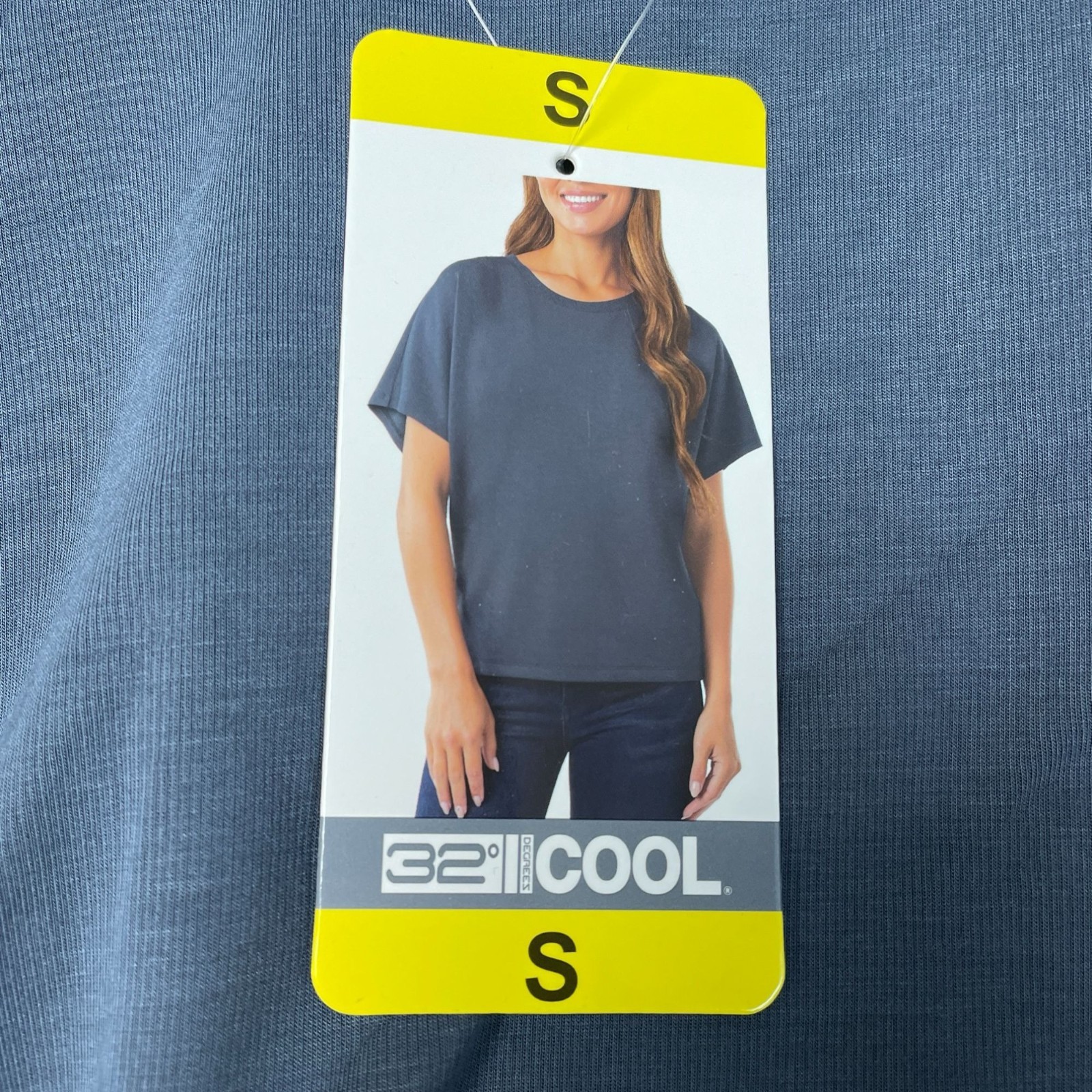 NWT 32 Degrees Cool Women’s S Dark Gray/ Blue Short Sleeve Relaxed Top C0427