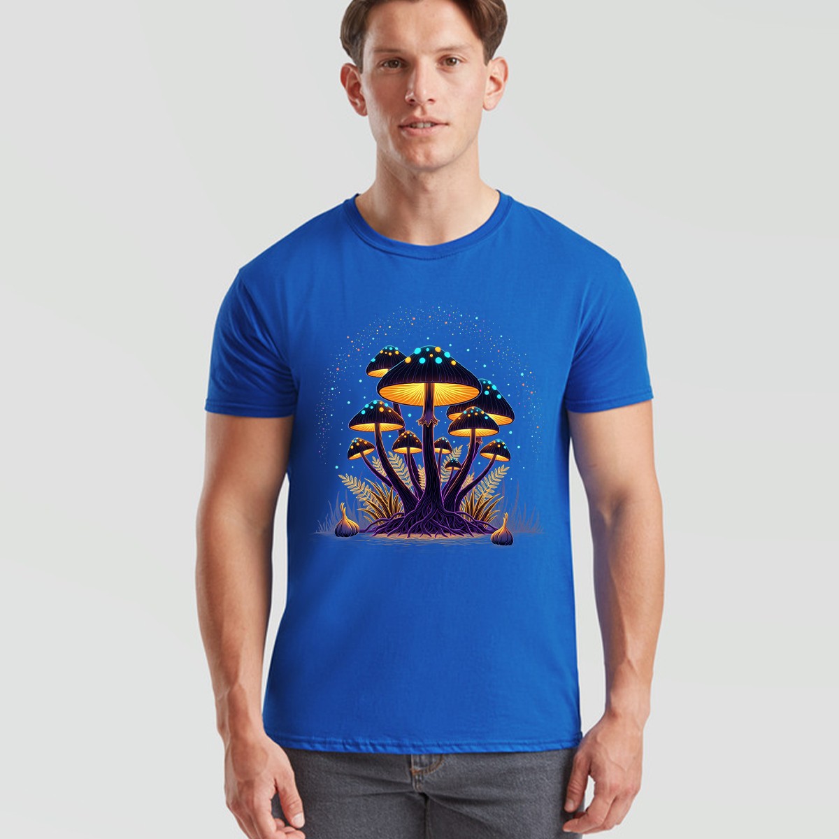 Glowing Mushroom Fantasy Psychedelic Fungi Nature Mens Womens TShirt Graphic Tee