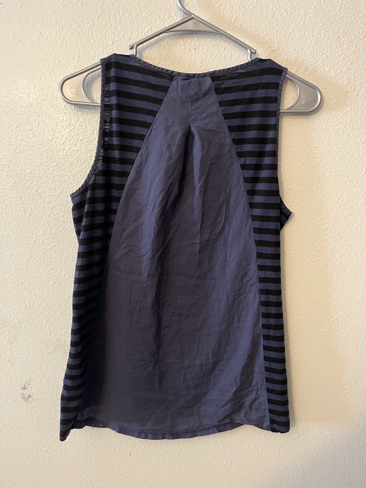 Sonoma Life And Style Cotton Blue Tank Striped Womans Size Medium
