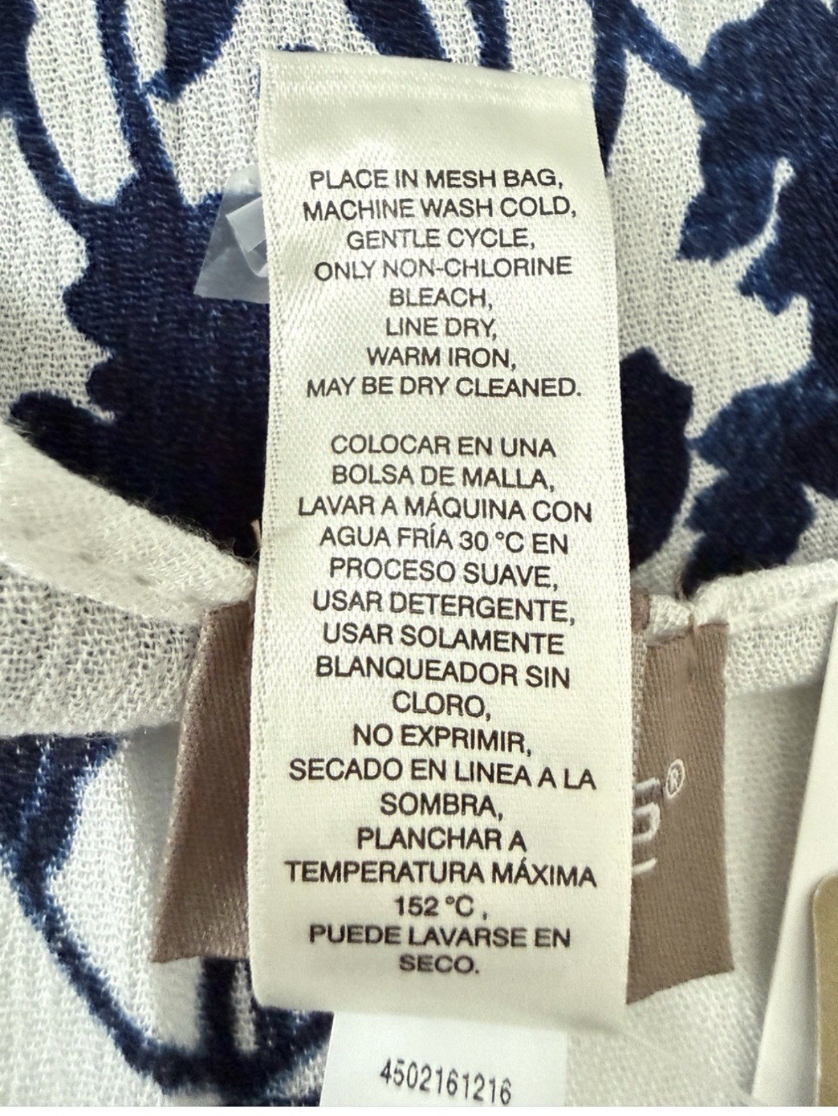 Chicos Moonflower Vines Burnout Ruana Kimono Size S M Blue White NWT 570364187