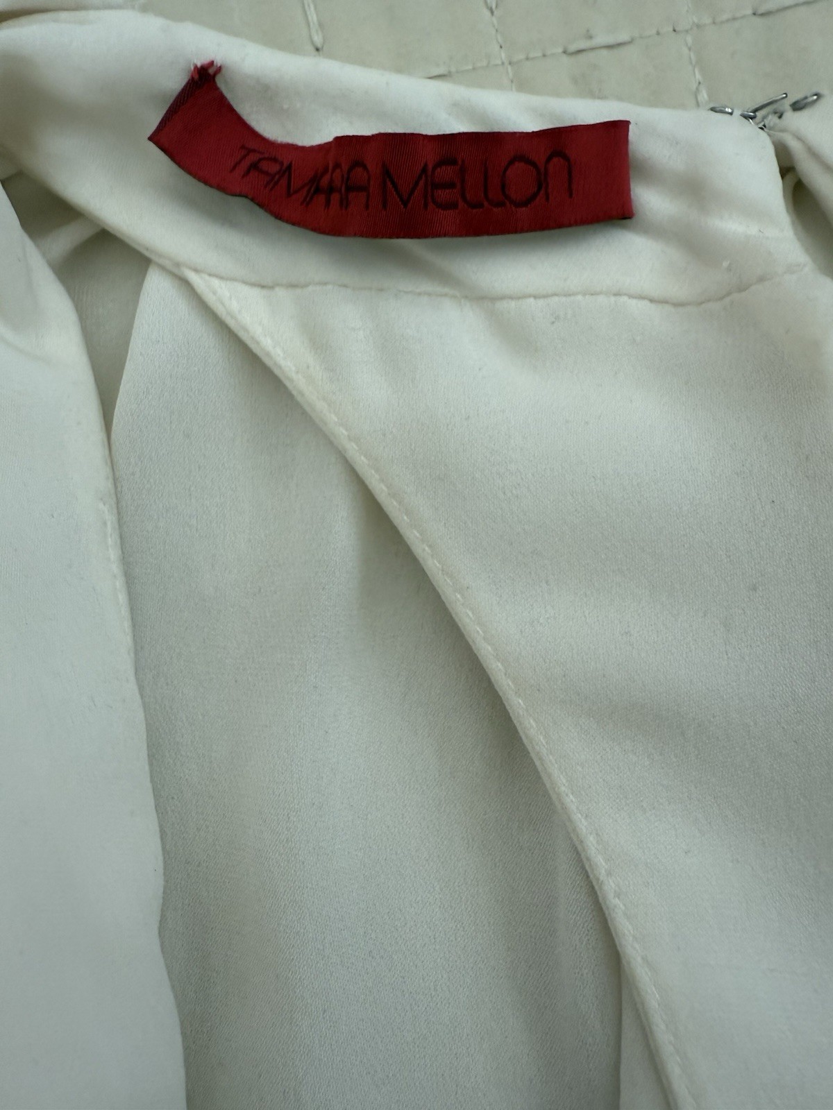 Tamara Mellon Cream Silk Drape Blouse Size 2