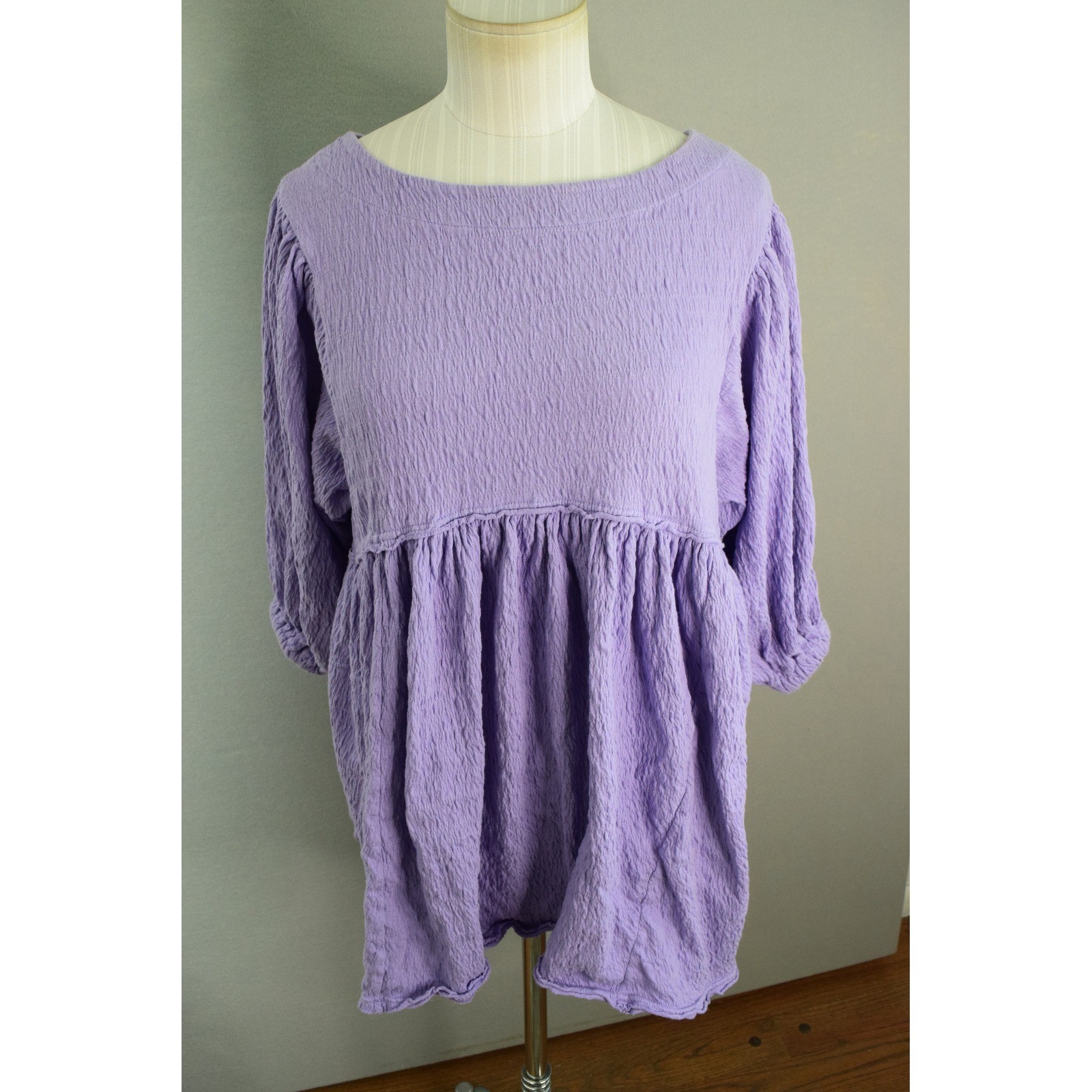 FP Beach Get Obsessed Babydoll Dress Women XS/TP Puff Sleeve Lavender Purple