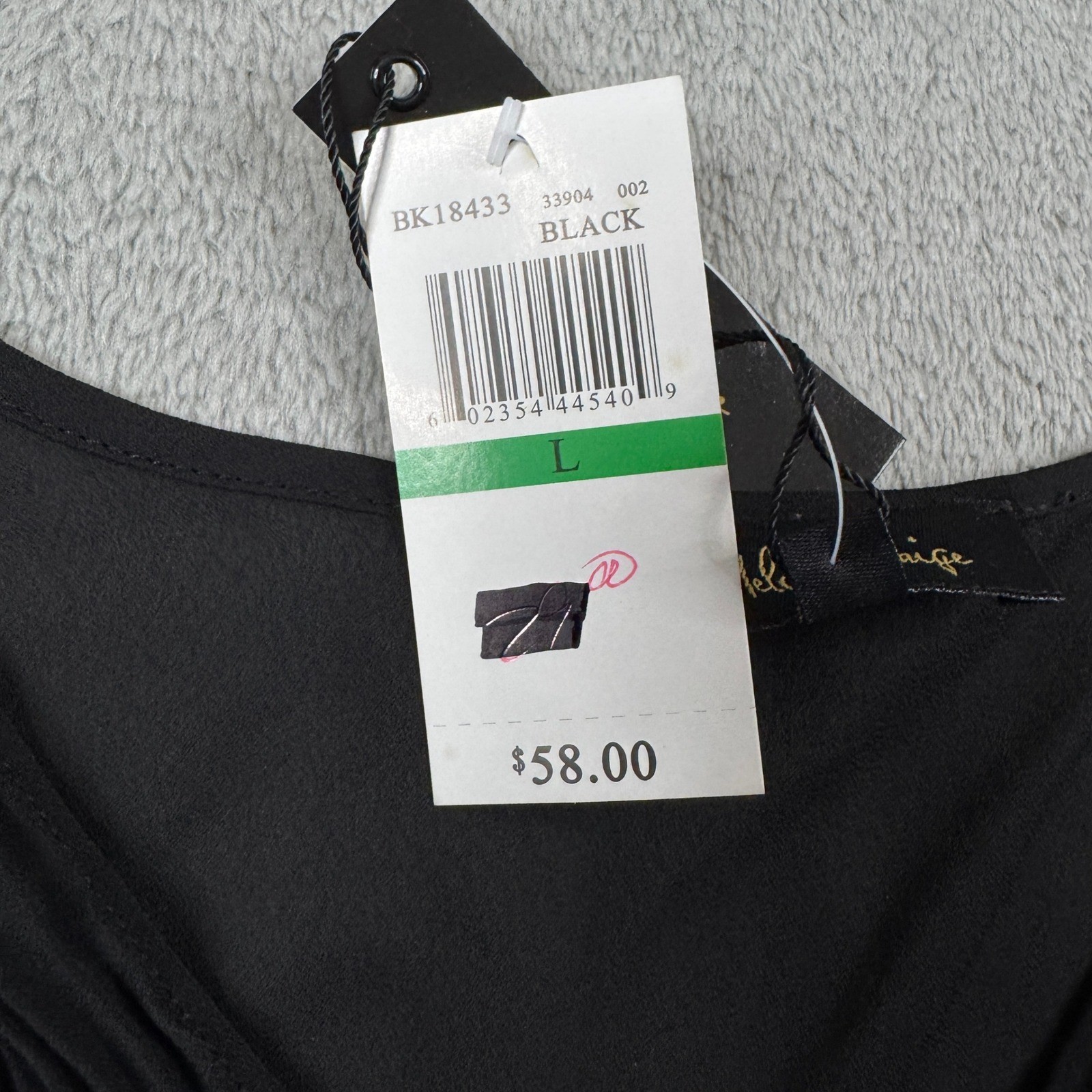 NWT Melissa Paige Blouse Women Large Black Pleated Sleeveless V-Neck BRAND NEW!