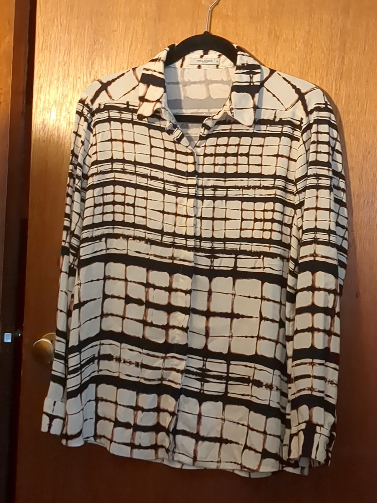 MM Lafleur Lagarde Shirt Didion Trestle Abstract Print Size 10