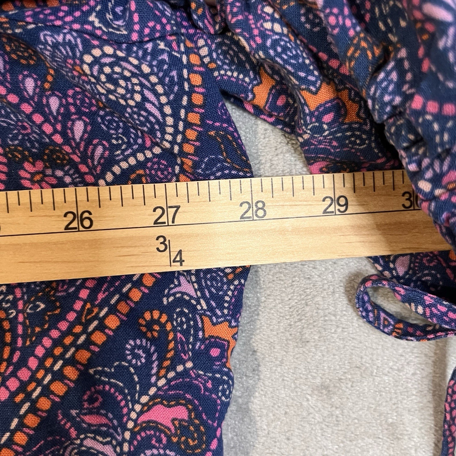 Terra & Sky Boho Peasant Top Blue Pink 3X On Off Shoulder Elastic Neckline