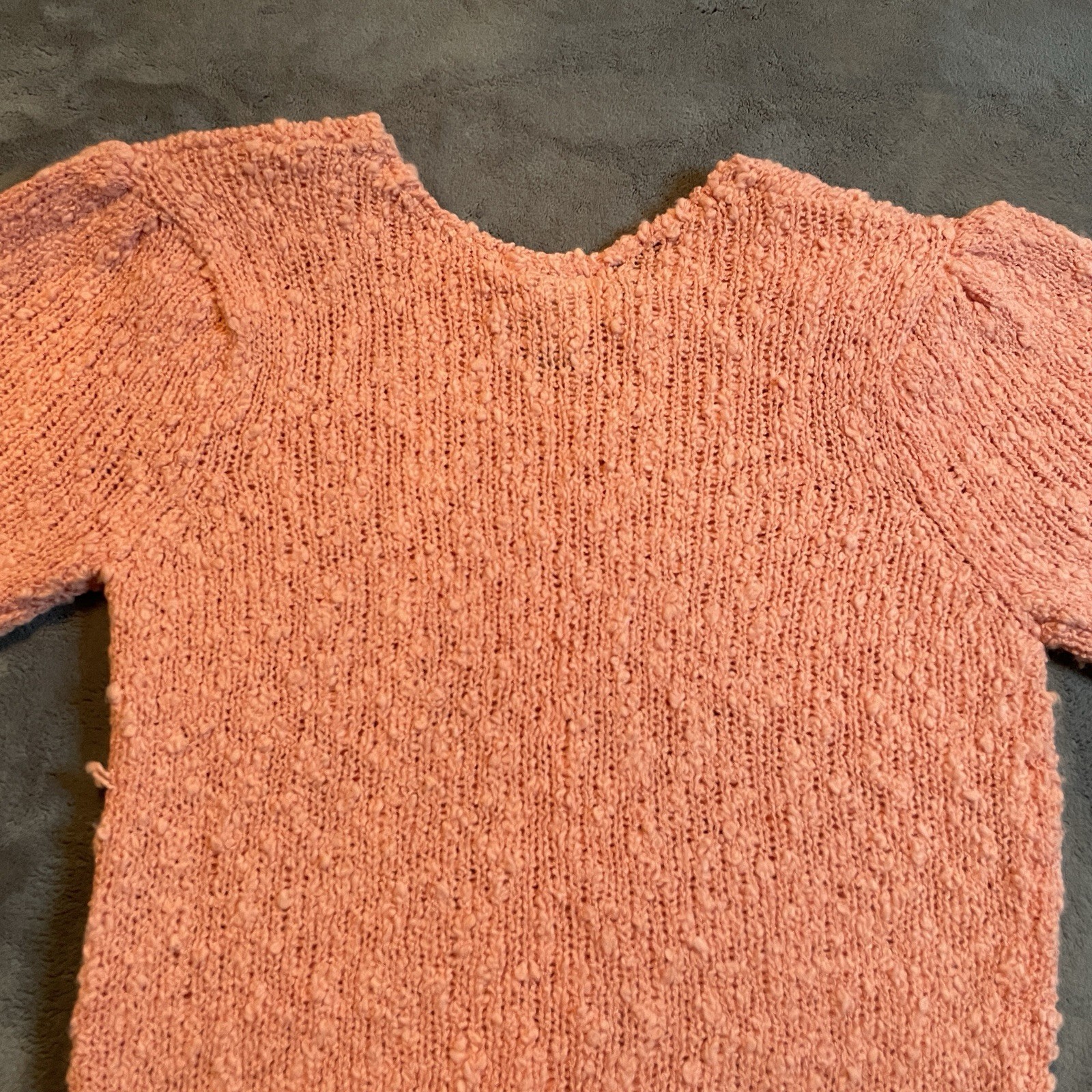 Vintage 80s Knit Top Blouse Women’s Small Pink Hipster Cute Lightweight Acrylic
