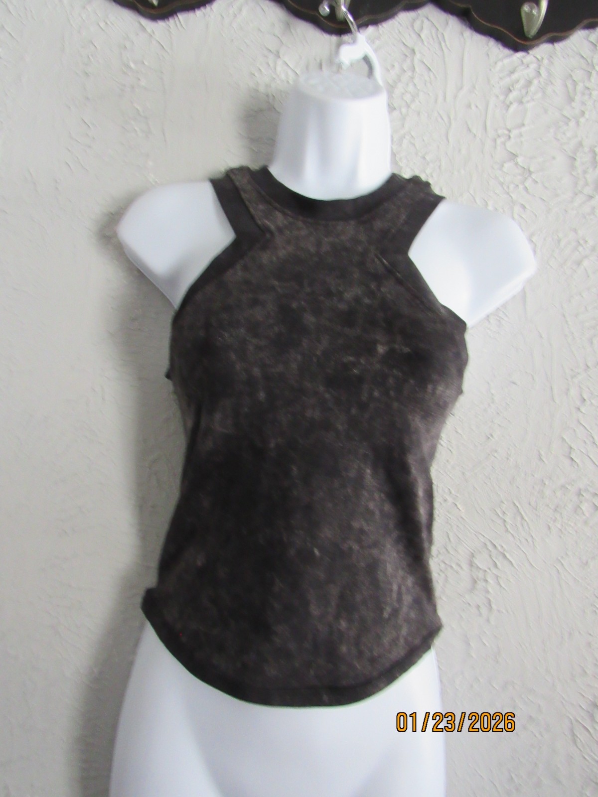 Sincerely Jules nwt sz M/L dusty black cropped tank top rayon blend stretch