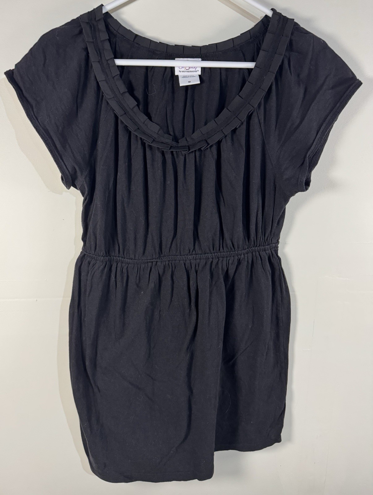 Oh Baby By Motherhood Black Flutter Sleeve Maternity Shirt top Medium