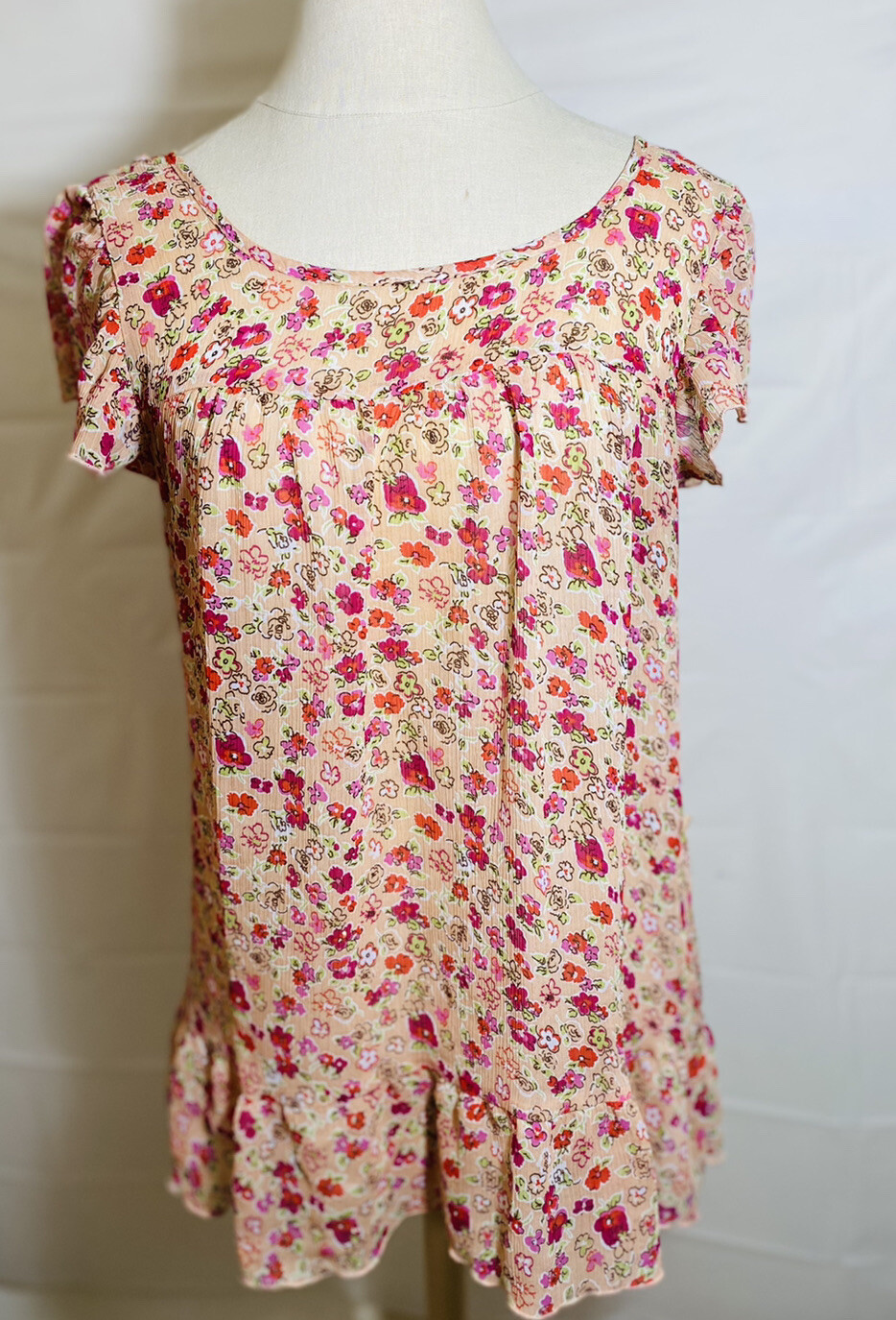 Speeckless Womens Blouse Xl Multicolor Floral Colorful Messing West tie