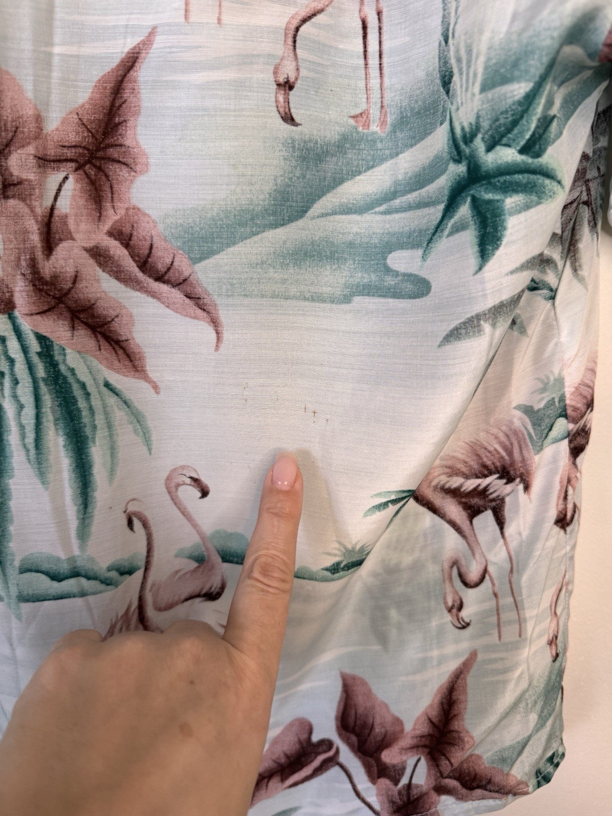 Vintage 90s Ocean Pacific OP Flamingo Hawaiian Shirt Womens Surf Tropical L/XL