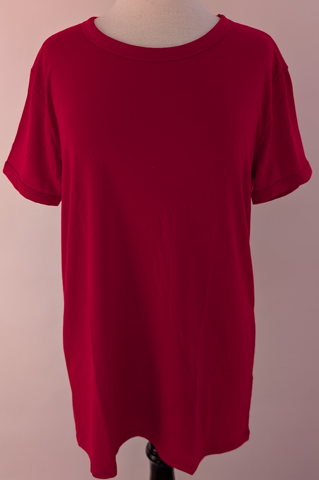LuLaRoe Large Liv Tee Solid Dark Red NWT 14