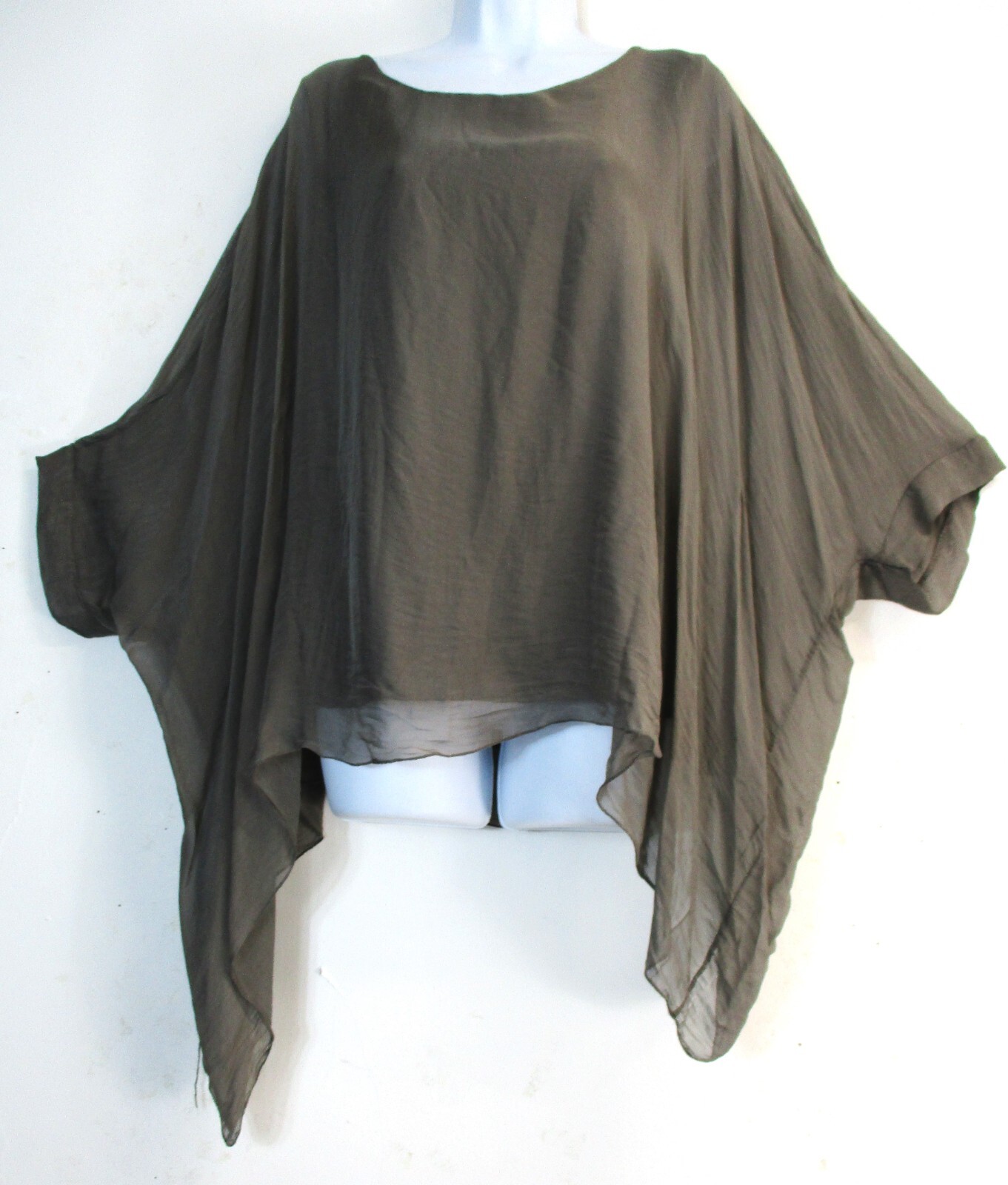 Obsession Lagenlook Kaftan Top 30% Silk 70% Viscose 3/4 Raglan