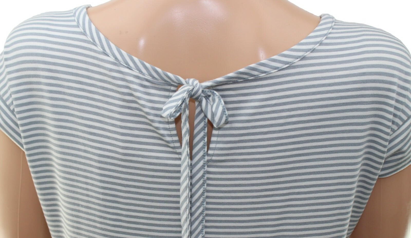 Ladies Grey TOP Cap Sleeve Round Neck Tie-Back BC CLOTHING T Shirt S M nwots