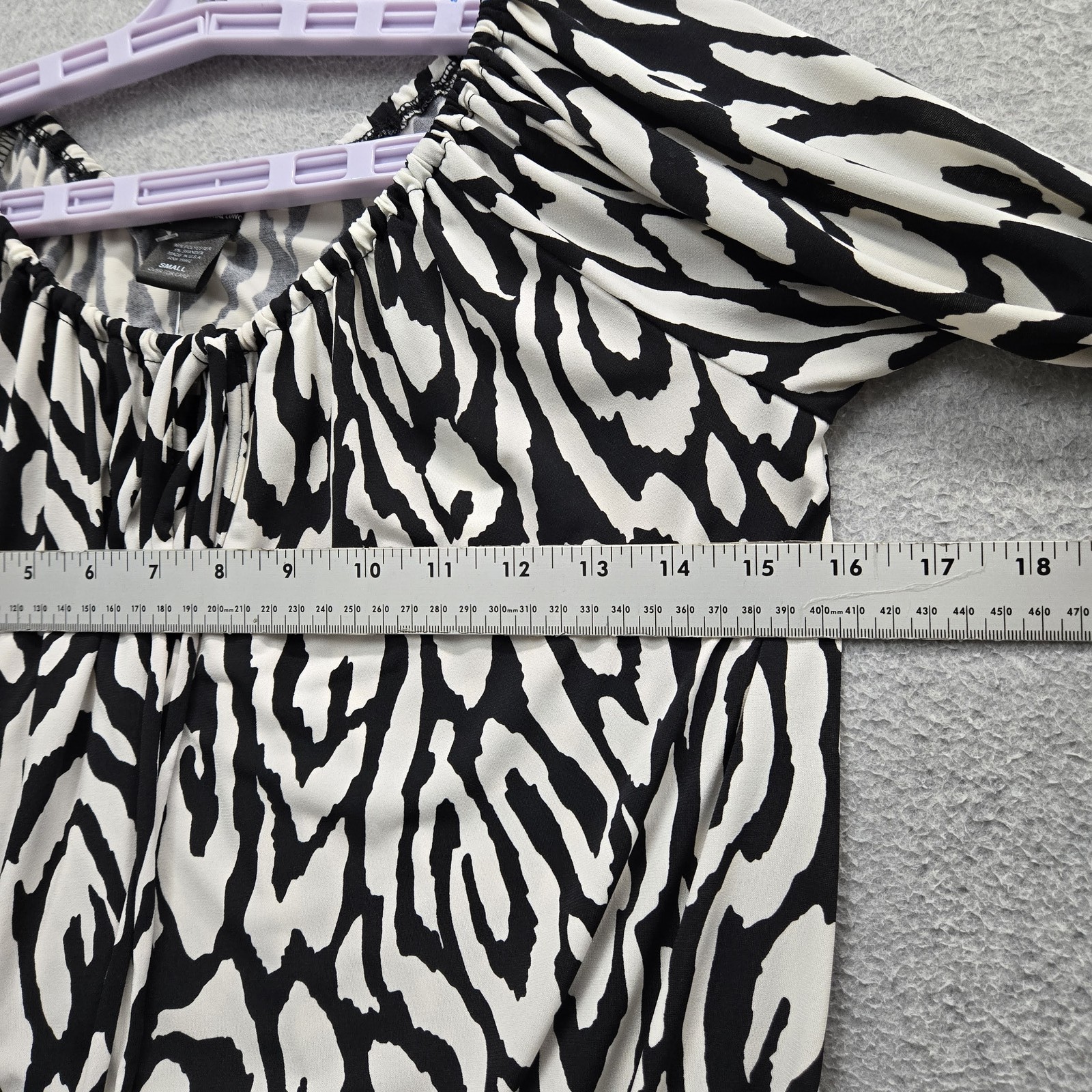 INCWomen Blouse SMALL Black Animal Print Snow Leopard Mob Wife NWT
