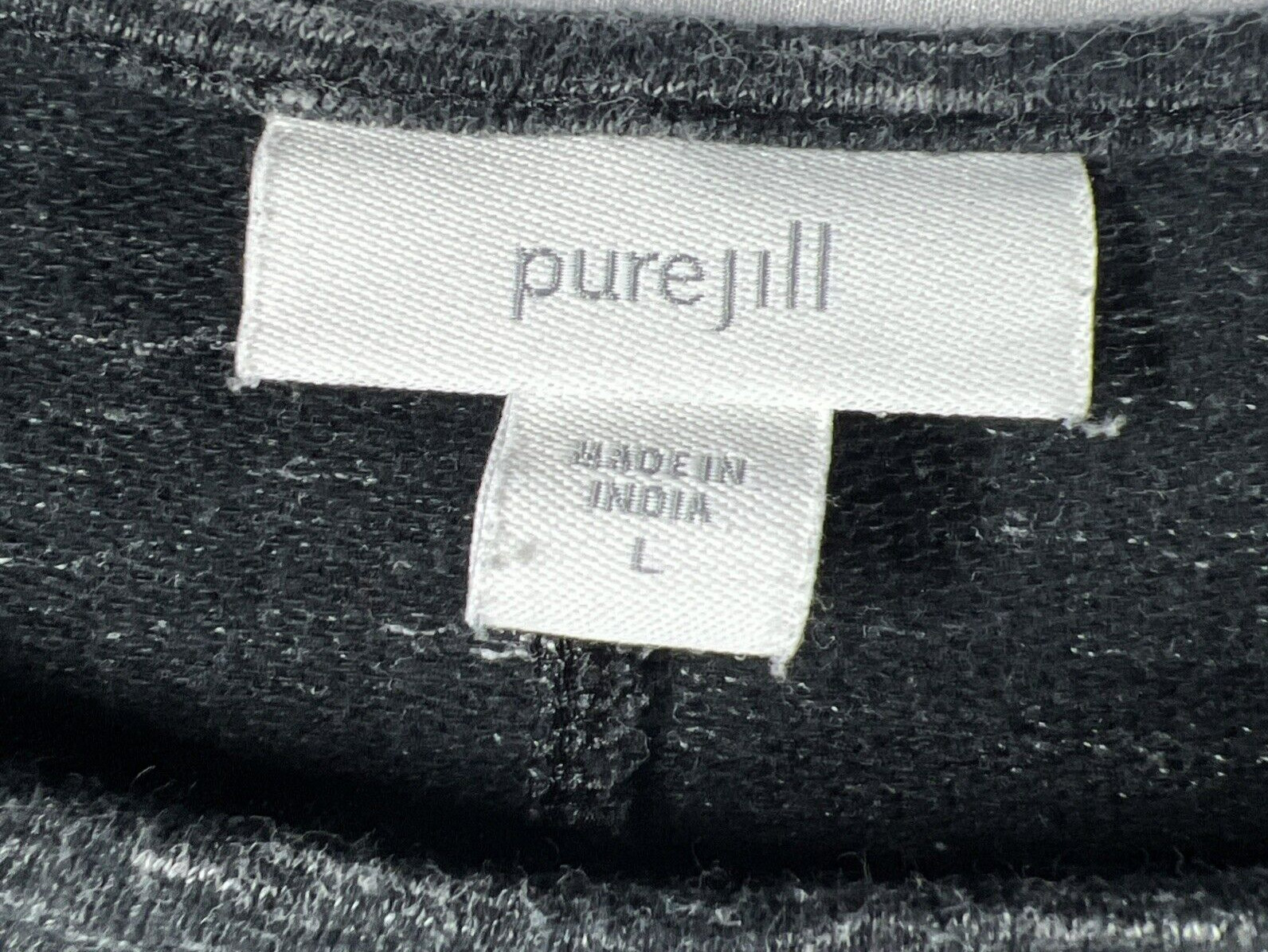 Pure Jill J Jill Top Large Lagenlook Black Casual Pullover Short Wide Oversized