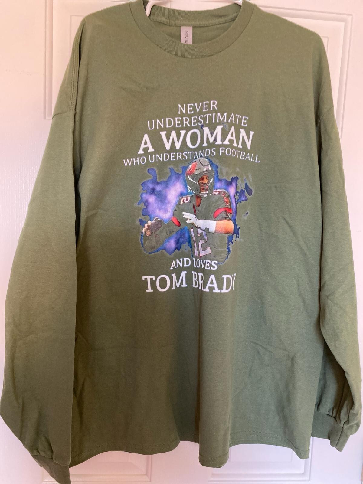 Gildan Ultra Cotton Long Sleeve Shirt Women’s 2XL Tom Brady NFL